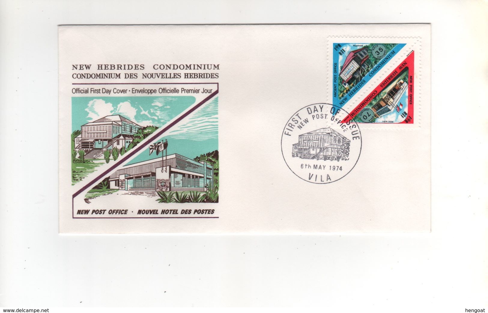 Timbres Yvert N° 392 Et 393 Sur Enveloppe Premier Jour Du 6 May 1974 - Lettres & Documents