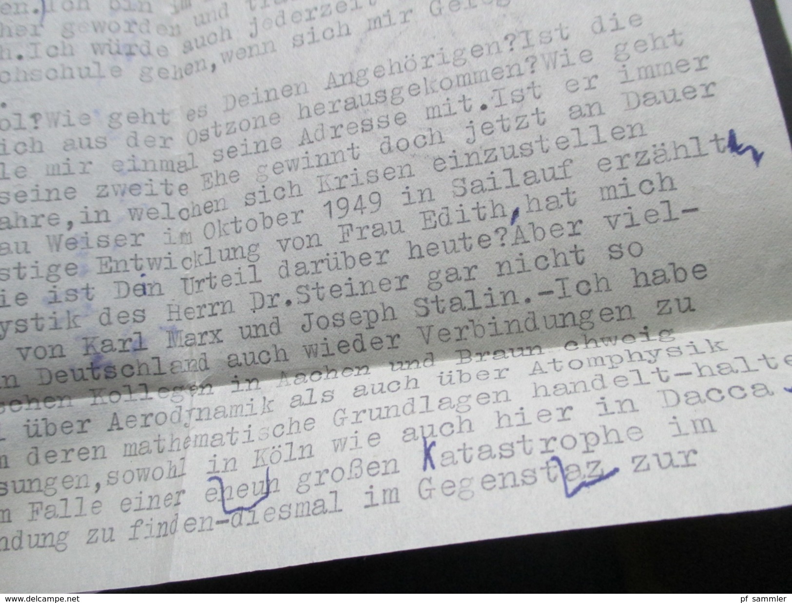 Pakistan 1952 Air Mail / Air Letter / Aerogramm. Nach Jenbach Tirol. Weitergeleitet. Mit Interessantem Inhalt. Professor