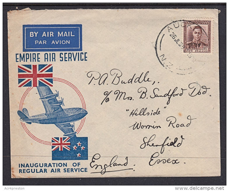 F0154 NEW ZEALAND 1938, First Flight Cover, Empire Air Service - Briefe U. Dokumente