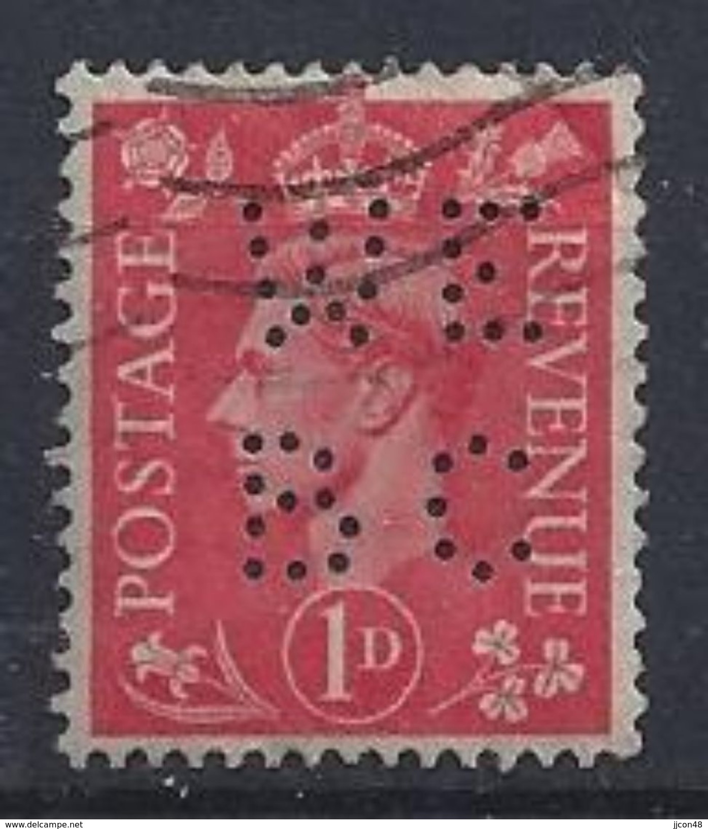 GB 1941  KG VI. 1d (o)  SG.486. Mi.222. (perfin.WE BC) - Perfins