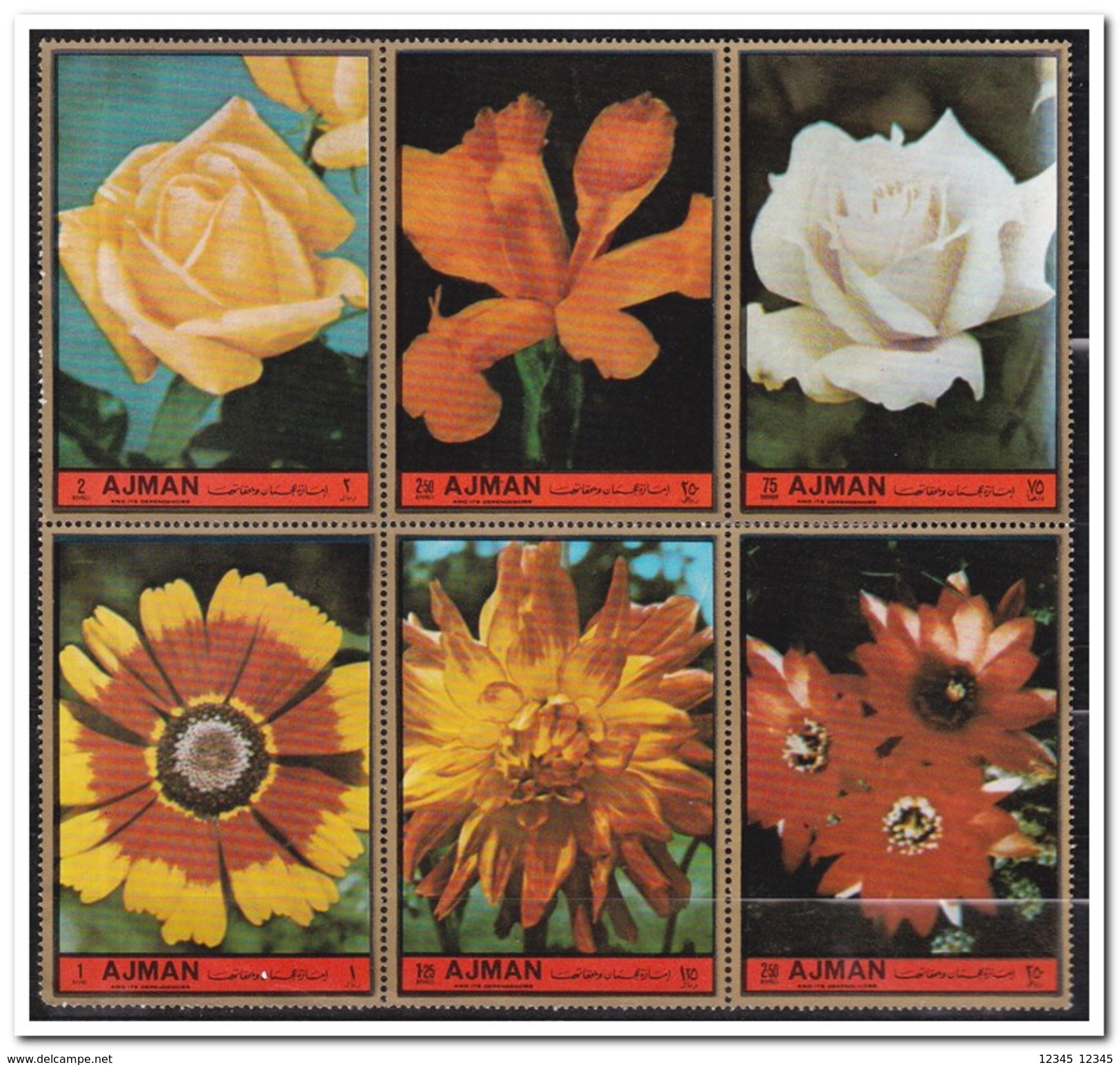 Ajman 1972, Postfris MNH, Flowers, Roses ( 4th Stamp See Scan ) - Ajman