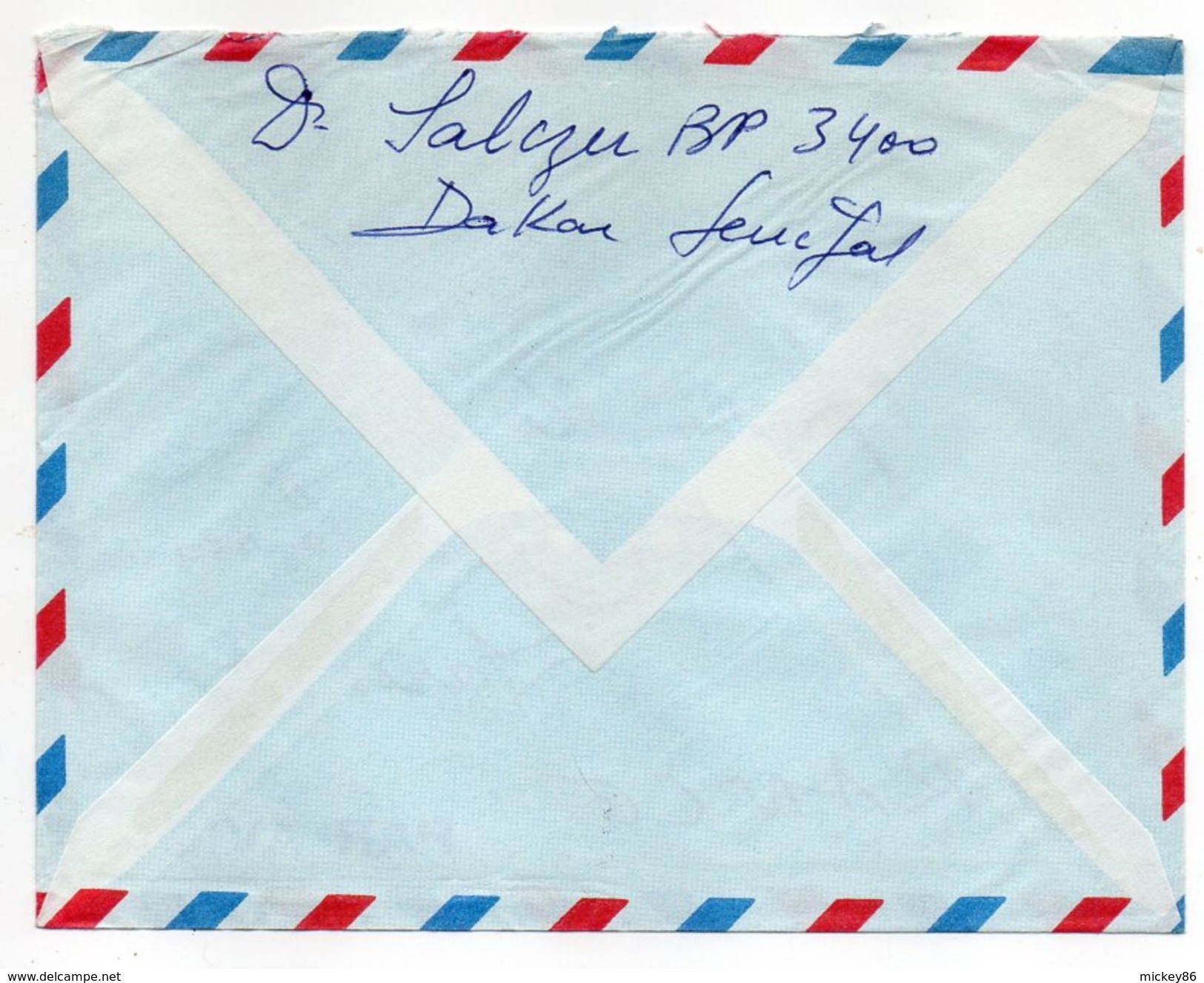 Sénégal--1988--lettre De DAKAR  Pour PARIS--timbre  Seul Sur Lettre--cachet - Sénégal (1960-...)