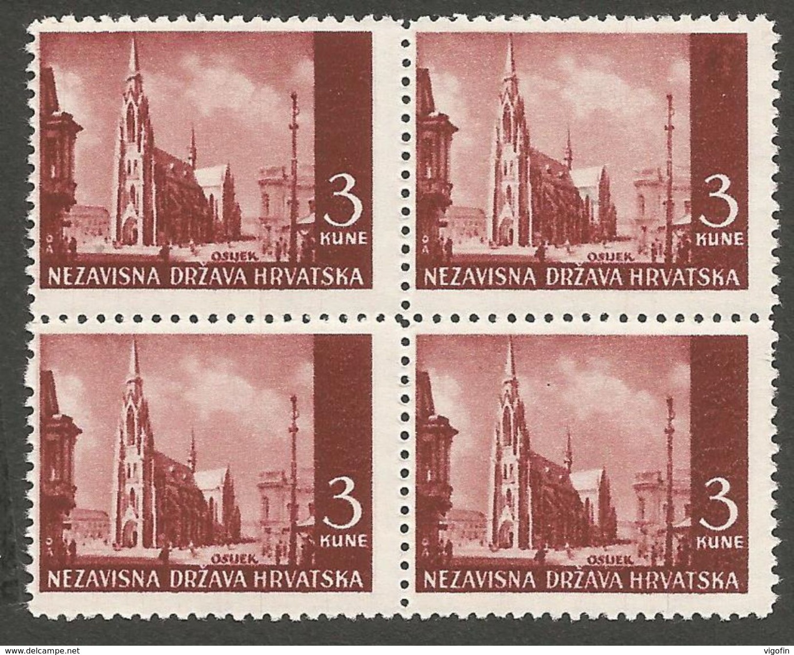 HR 1941-53 DEFINITIVE, CROATIA HRVATSKA, 4 X 1v, MNH - Kroatien