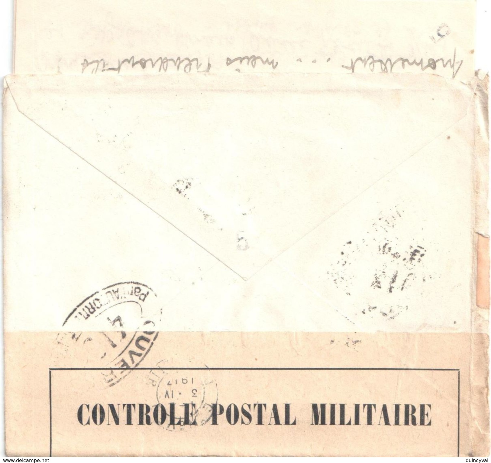 4159 PARIS 75 R La Pérouse Lettre 03 1917 Destination Suisse Avec Correspondance CONTRÔLE 410 25c Semeuse Bleu Yv 140 - Briefe U. Dokumente