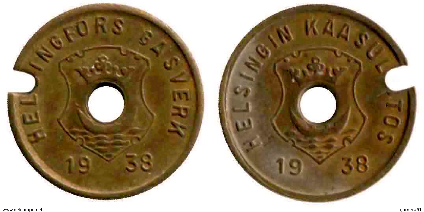 03015 GETTONE TOKEN JETON FICHA FINLAND HELSINKI GAS GASWERKE GASMUNZE 1938 - Altri & Non Classificati