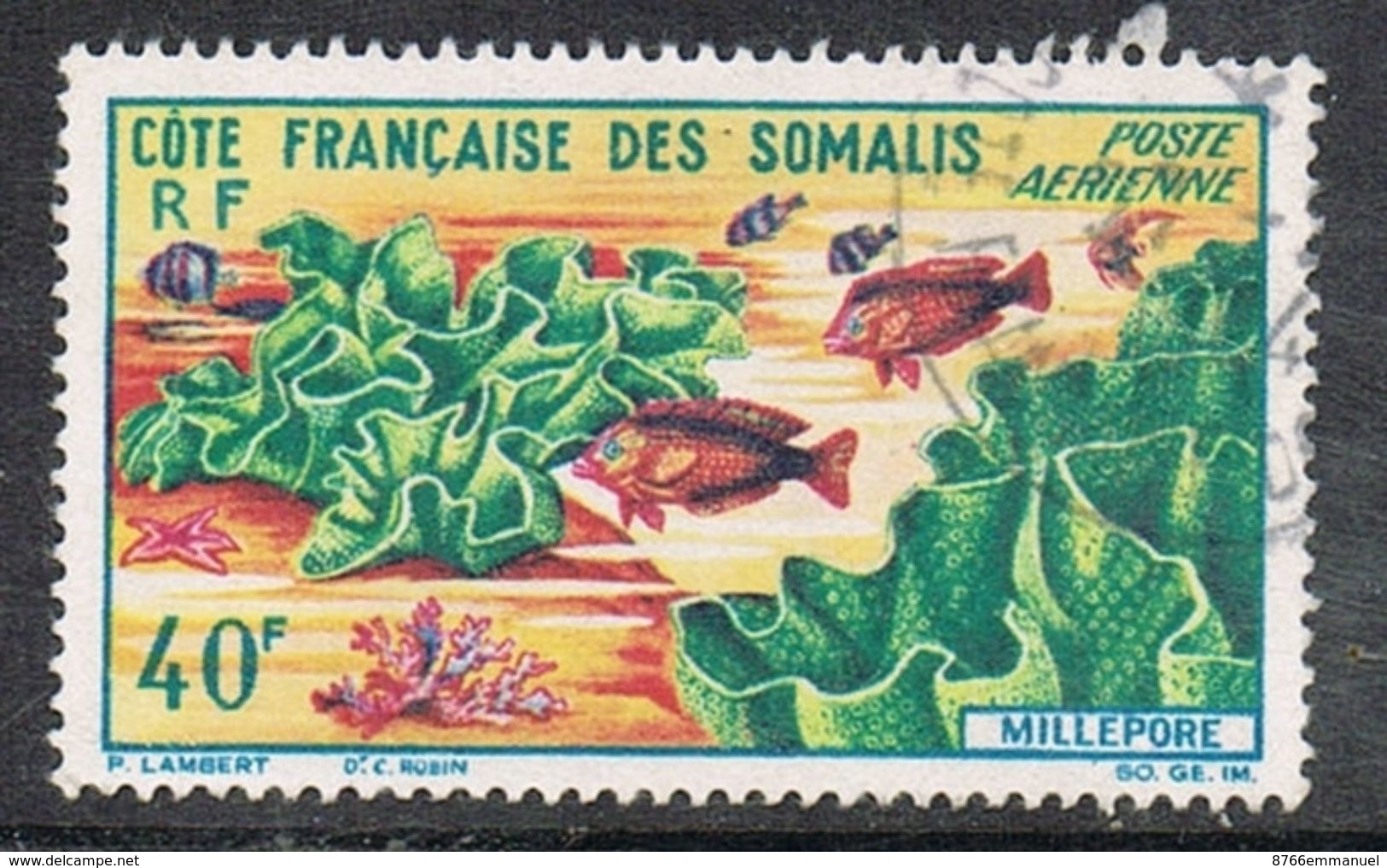 COTE DES SOMALIS AERIEN N°34 - Oblitérés