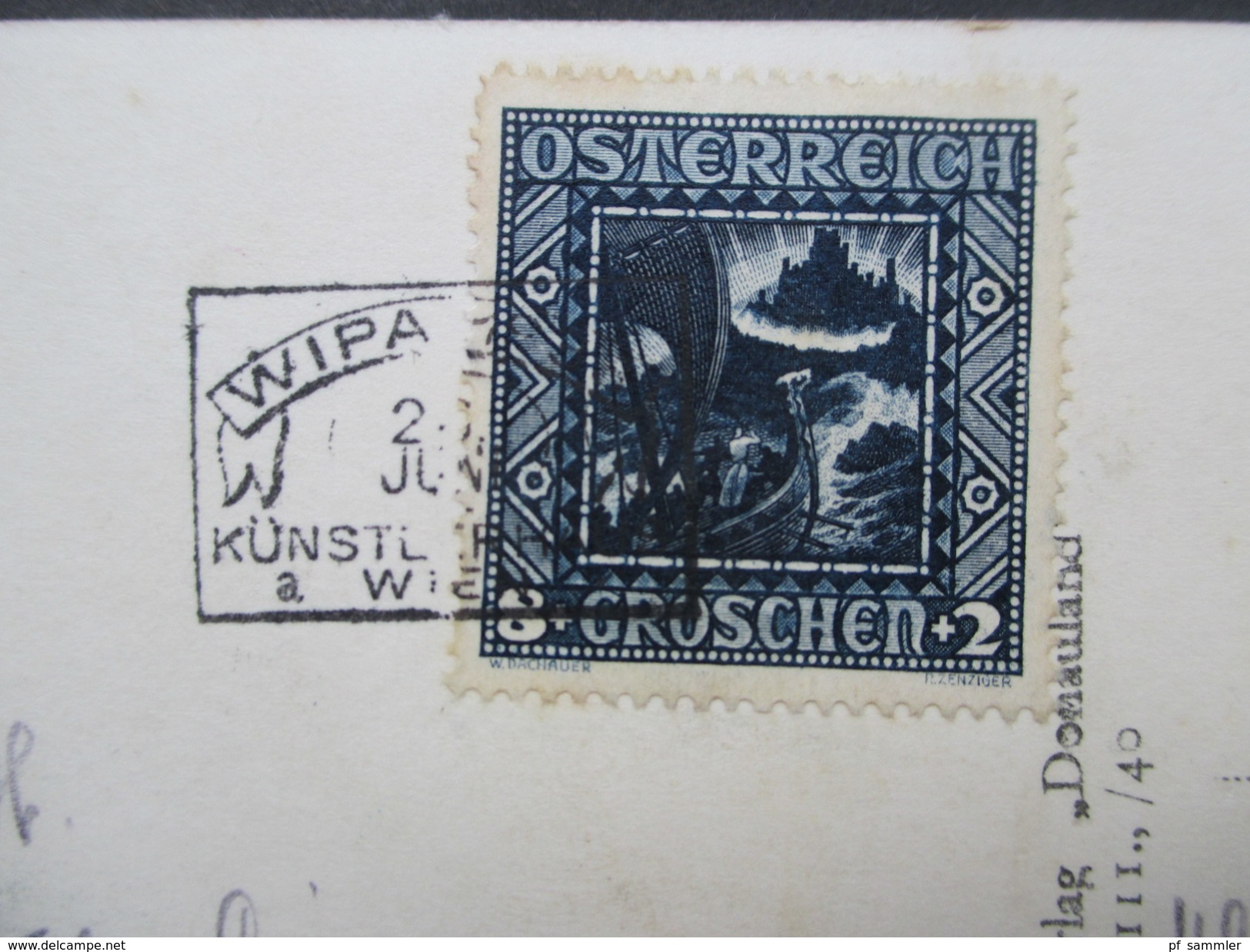 Österreich 1926 Michel Nr. 489 / 492 Nibelungensage. Sonderstempel WIPA. Nach St. Croix Schweiz - Brieven En Documenten