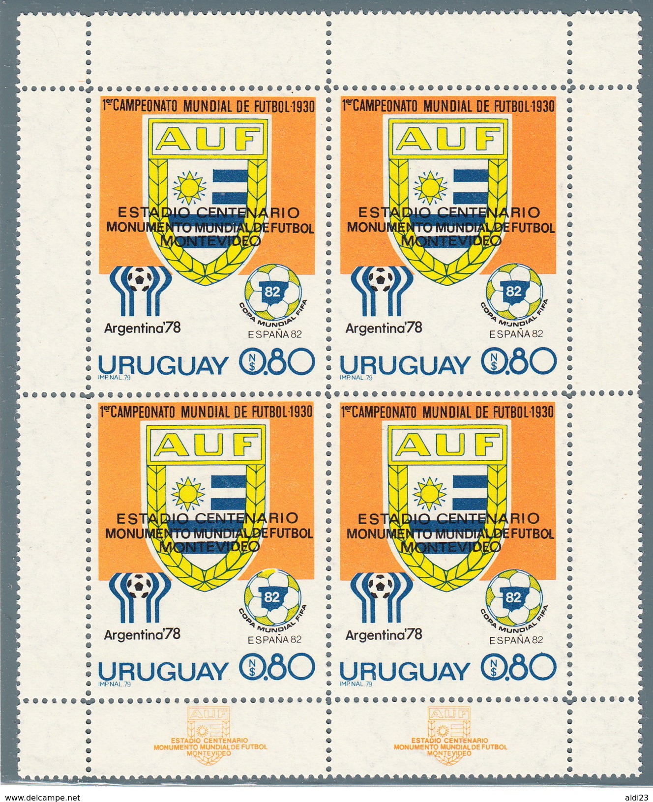 Soccer Stamps "Estadio Centenario - Monumento Mundial De Football". Beautiful World Cup New. - 1930 – Uruguay