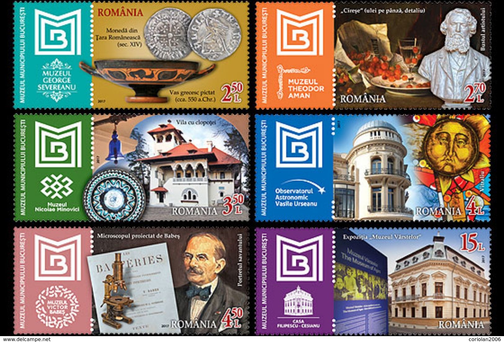 Romania 2017 / Bucharest Museum / Set 6 Stamps - Ongebruikt