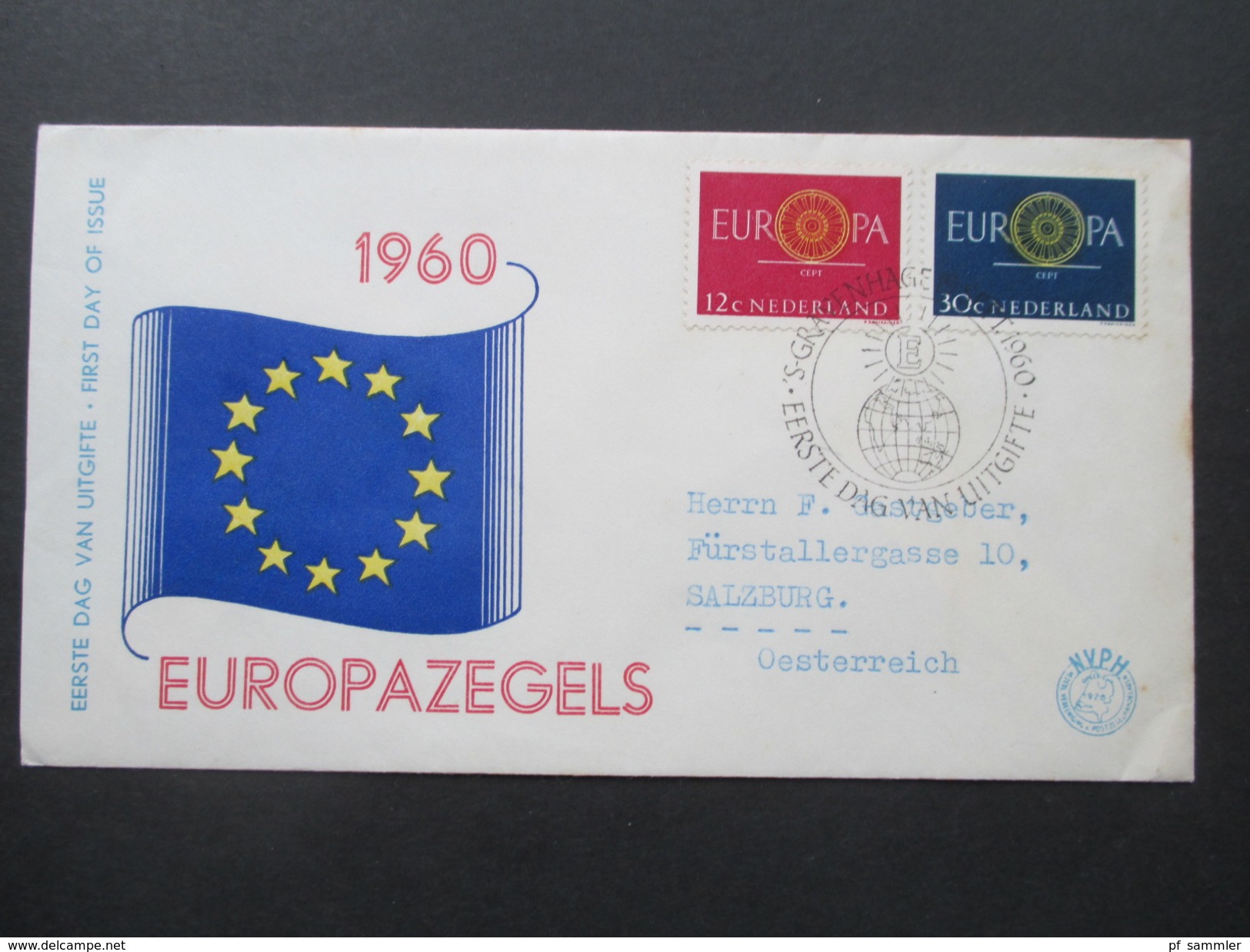 Niederlande 2 FDC Europa Marken! 1959 Und 1960. Sonderstempel Echt Gelaufen Nach Österreich! - Cartas & Documentos