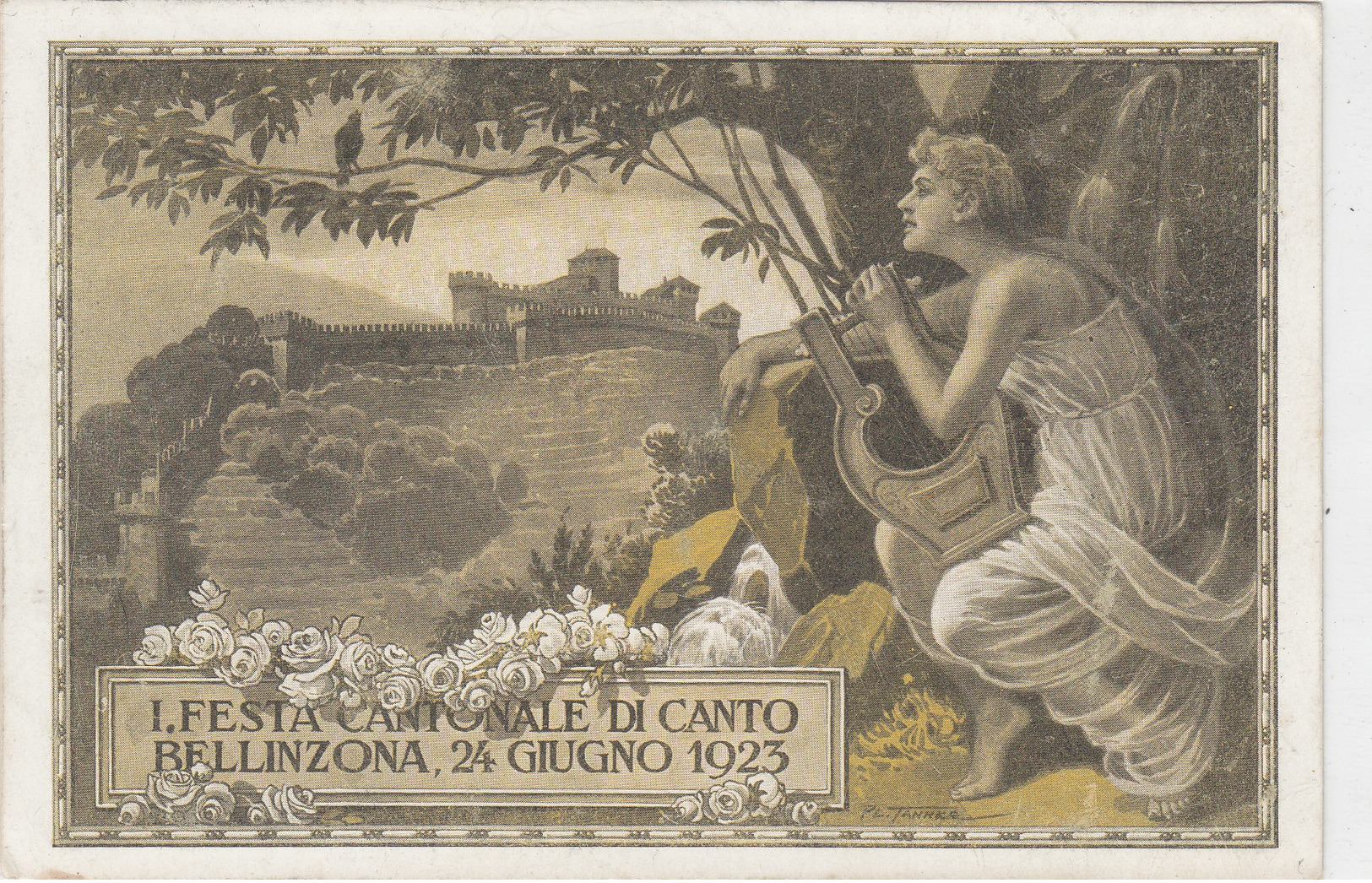 Bellinzona - Festa Cantonale Di Canto - 24.6.1923    (P-91-20128) - Otros & Sin Clasificación