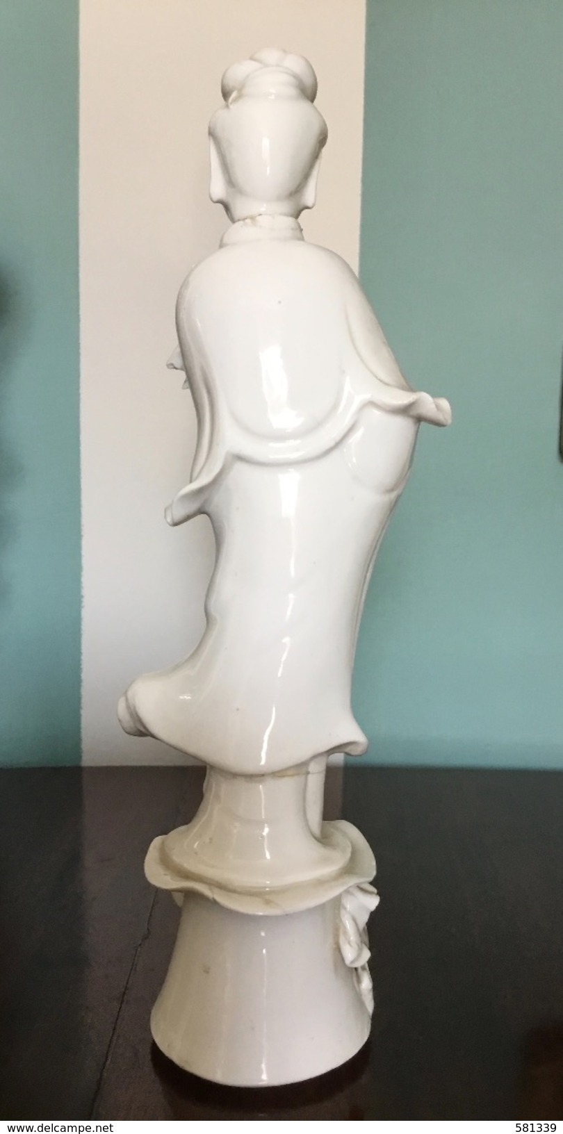 Antica STATUA CINESE BLANC DE CHINE Quan Yin Alt.cm.30 , Difetti - Oestliche Kunst