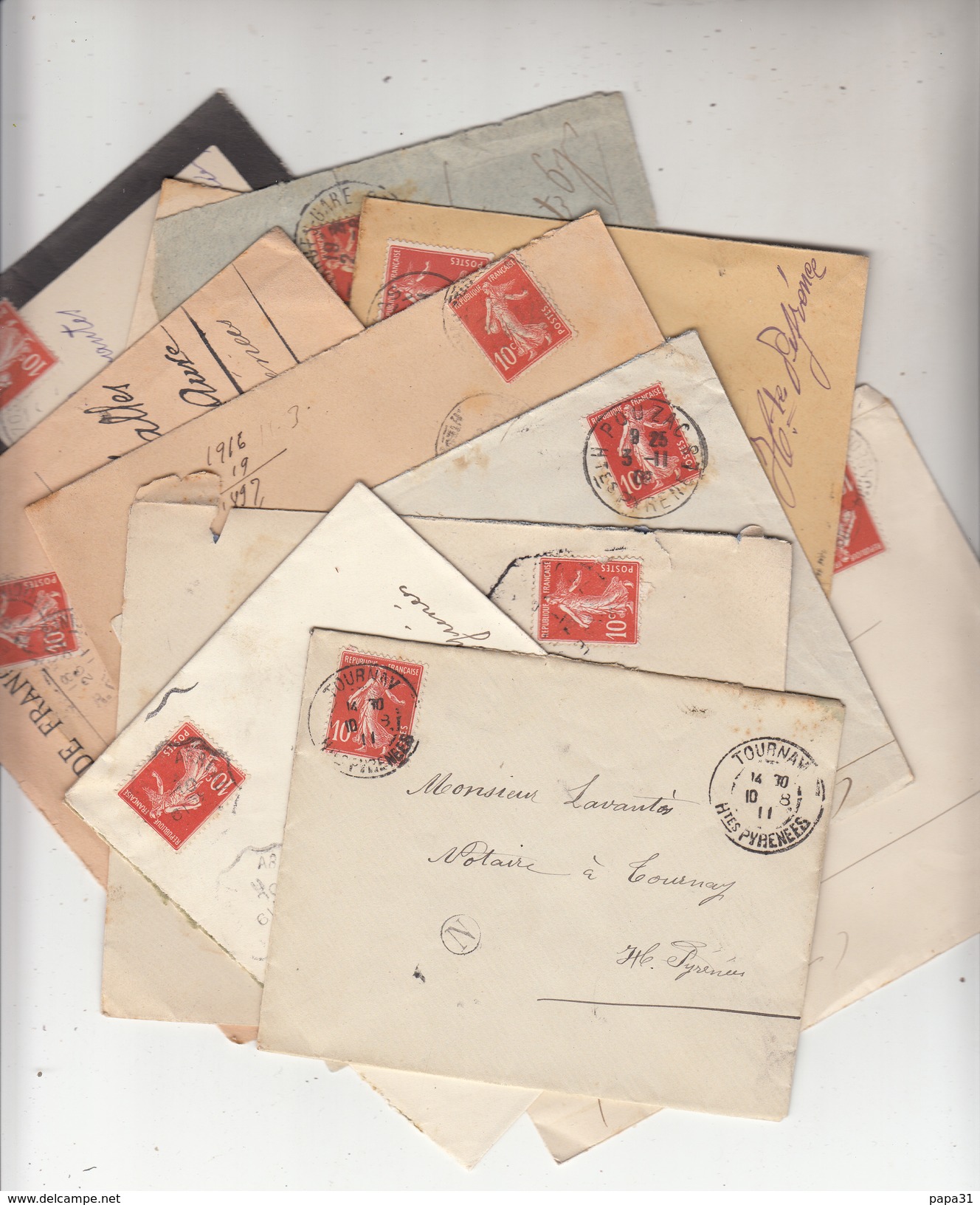 LOT DE 12 LETTRES AFFRANCHIES PAR LE 10 CTS ROUGE N° 135 - 1877-1920: Semi Modern Period