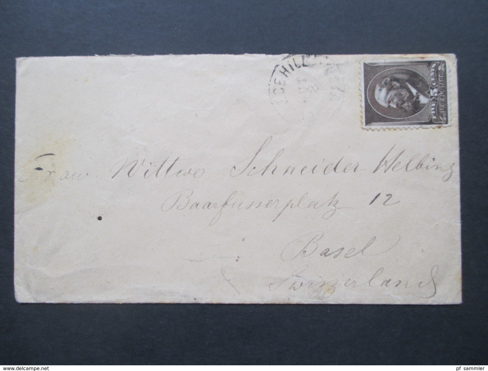 USA 1882 Michel Nr. 51 Einzelfrankatur Brief Nach Basel Schweiz Mit Ankunftstempel. 3 Stempel - Covers & Documents