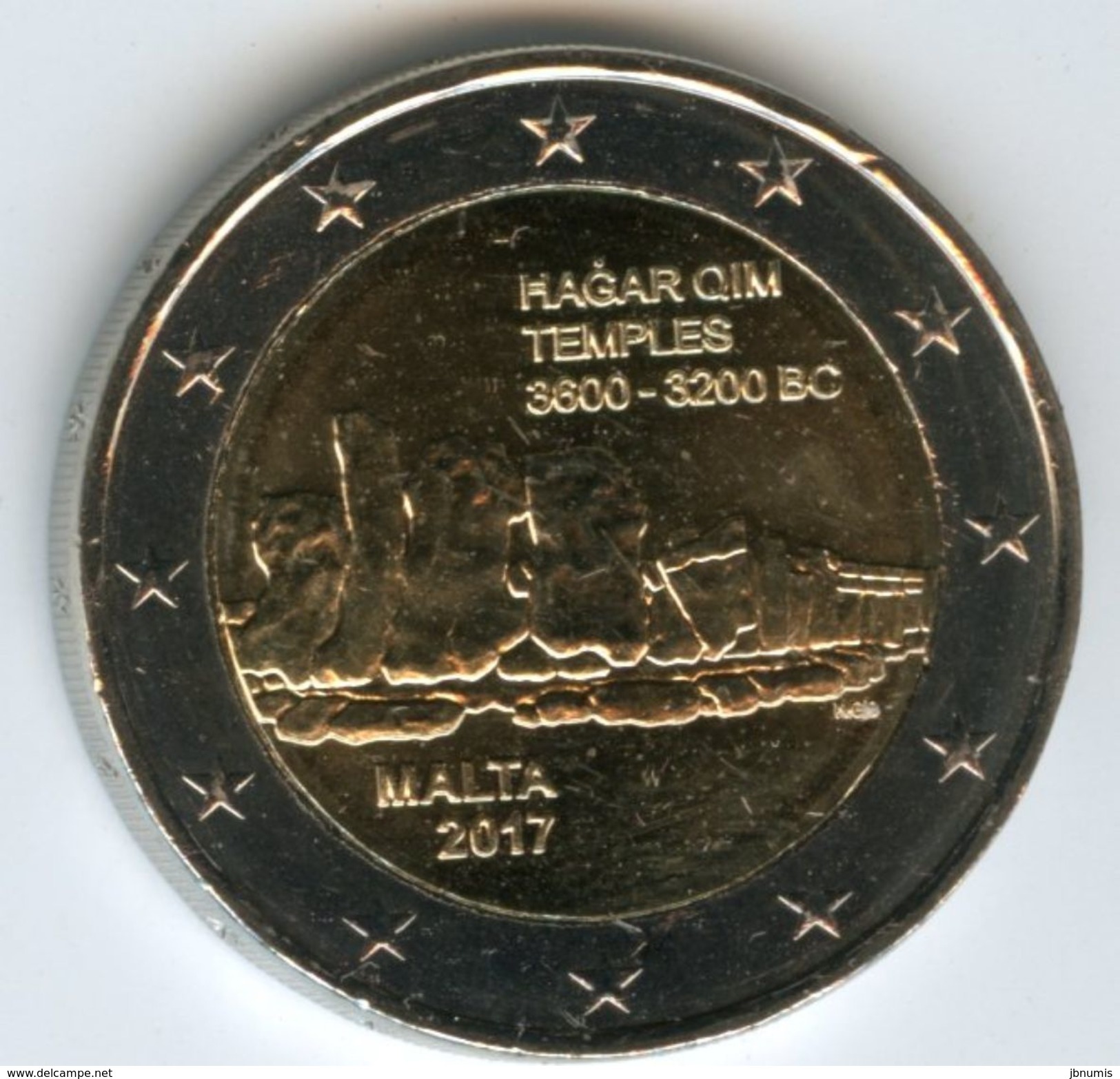 Malte Malta 2 Euro 2017 Temples Hagar Qim UNC - Malte