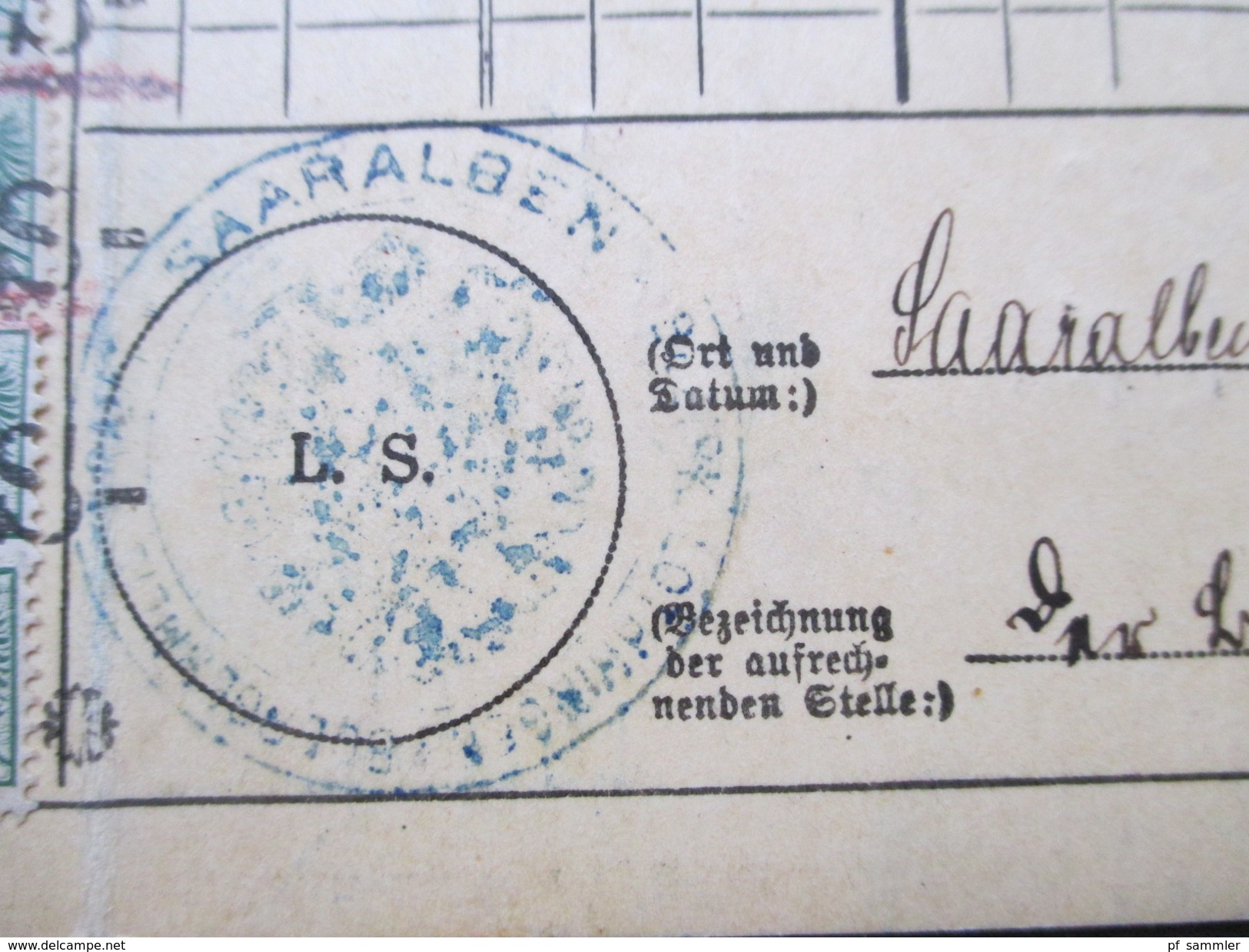 DR Elsass Lothringen 1896 Quittungskarte. Stempel: Entwerthet Landes Versicherungsanstalt Elsass - Lothringen. Saaralben - Ohne Zuordnung