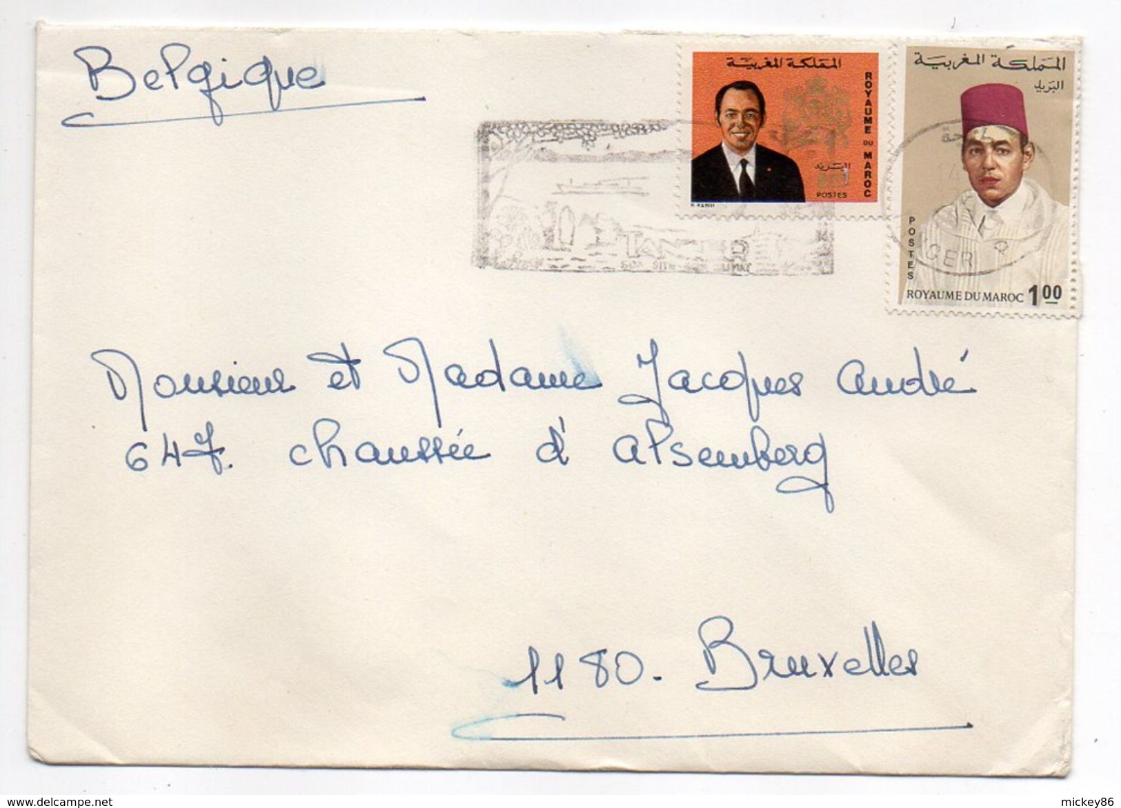 Maroc--lettre De TANGER  Pour BRUXELLES (Belgique)--timbres-cachet - Morocco (1956-...)