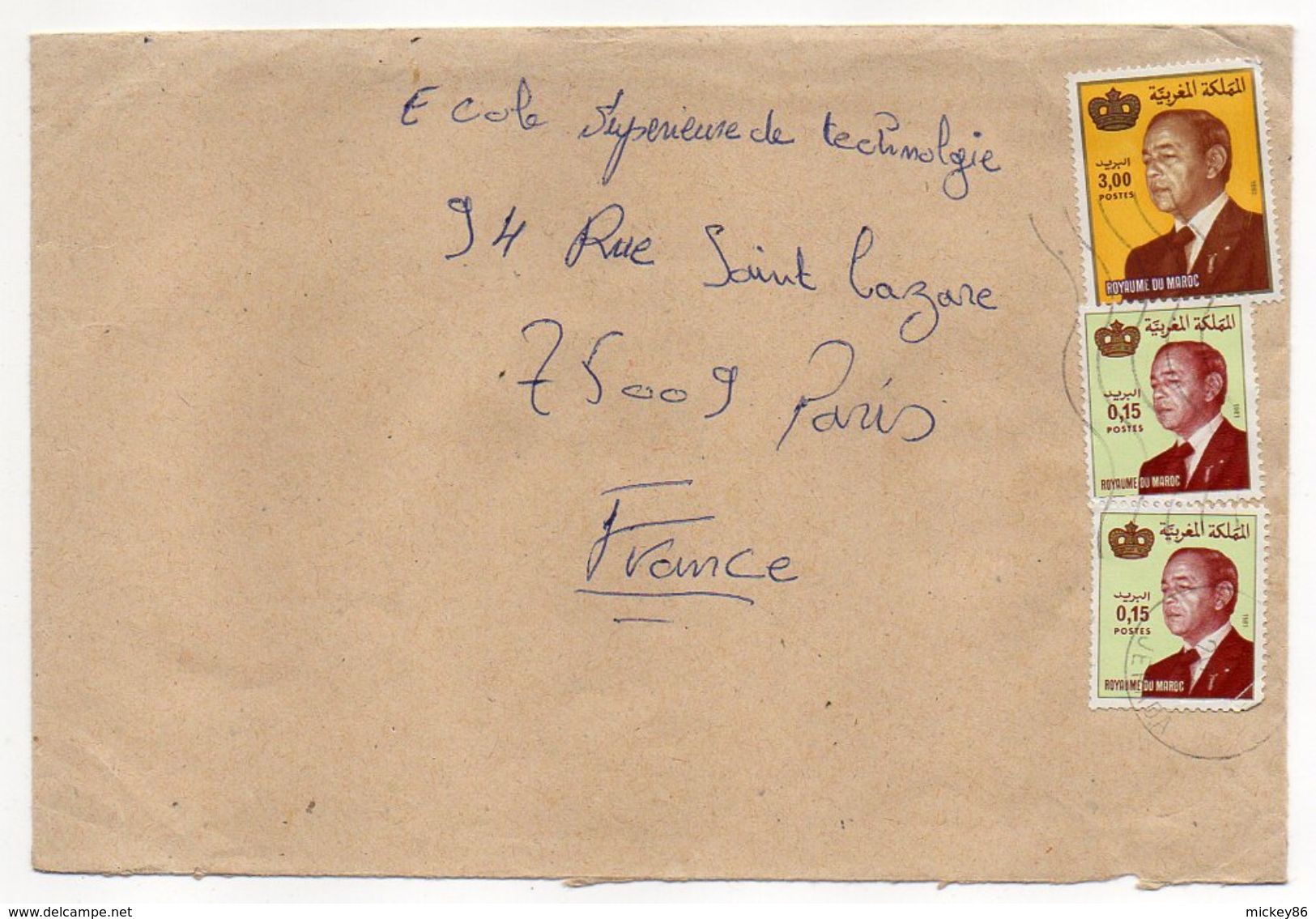 Maroc--2000--lettre De JERADA  Pour PARIS (France)--Composition De Timbres  ---  Cachet - Maroc (1956-...)