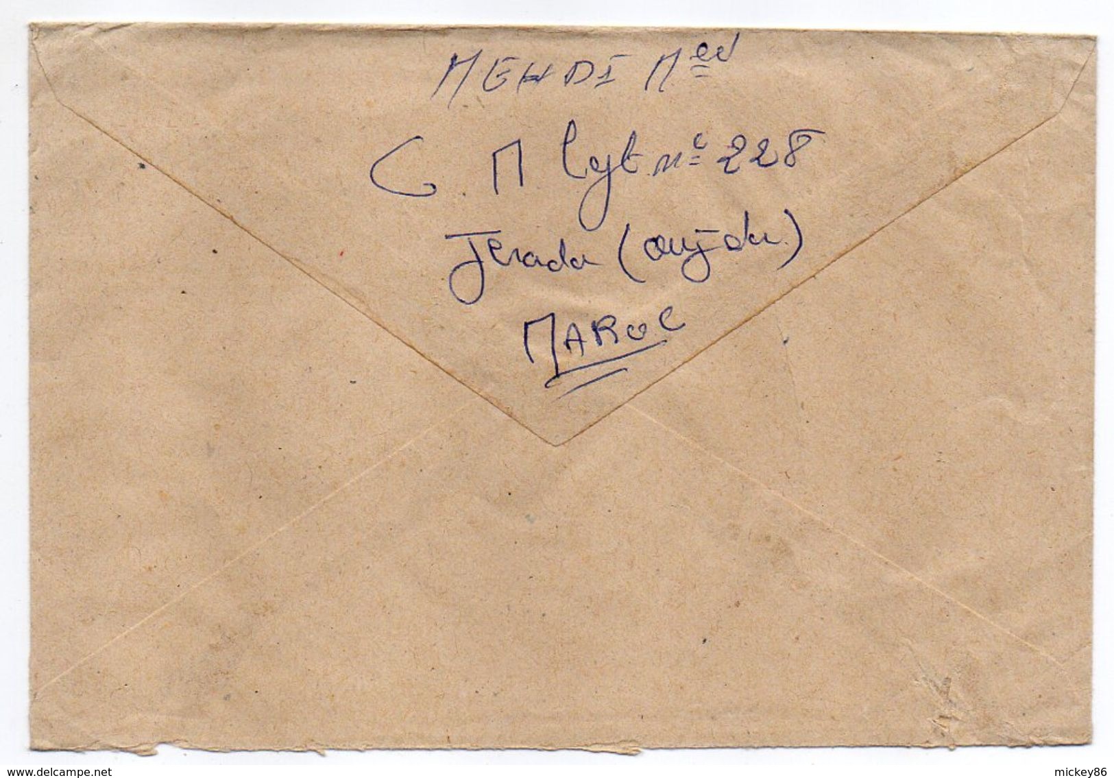 Maroc--2000--lettre De JERADA  Pour PARIS (France)--Composition De Timbres  ---  Cachet - Maroc (1956-...)