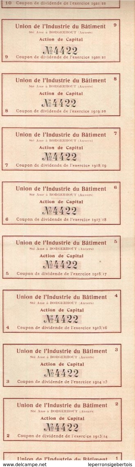 Action Ancienne - Sté Anonyme Union De L' Industrie Du Bâtiment - Titre De 1912 - - Industrie
