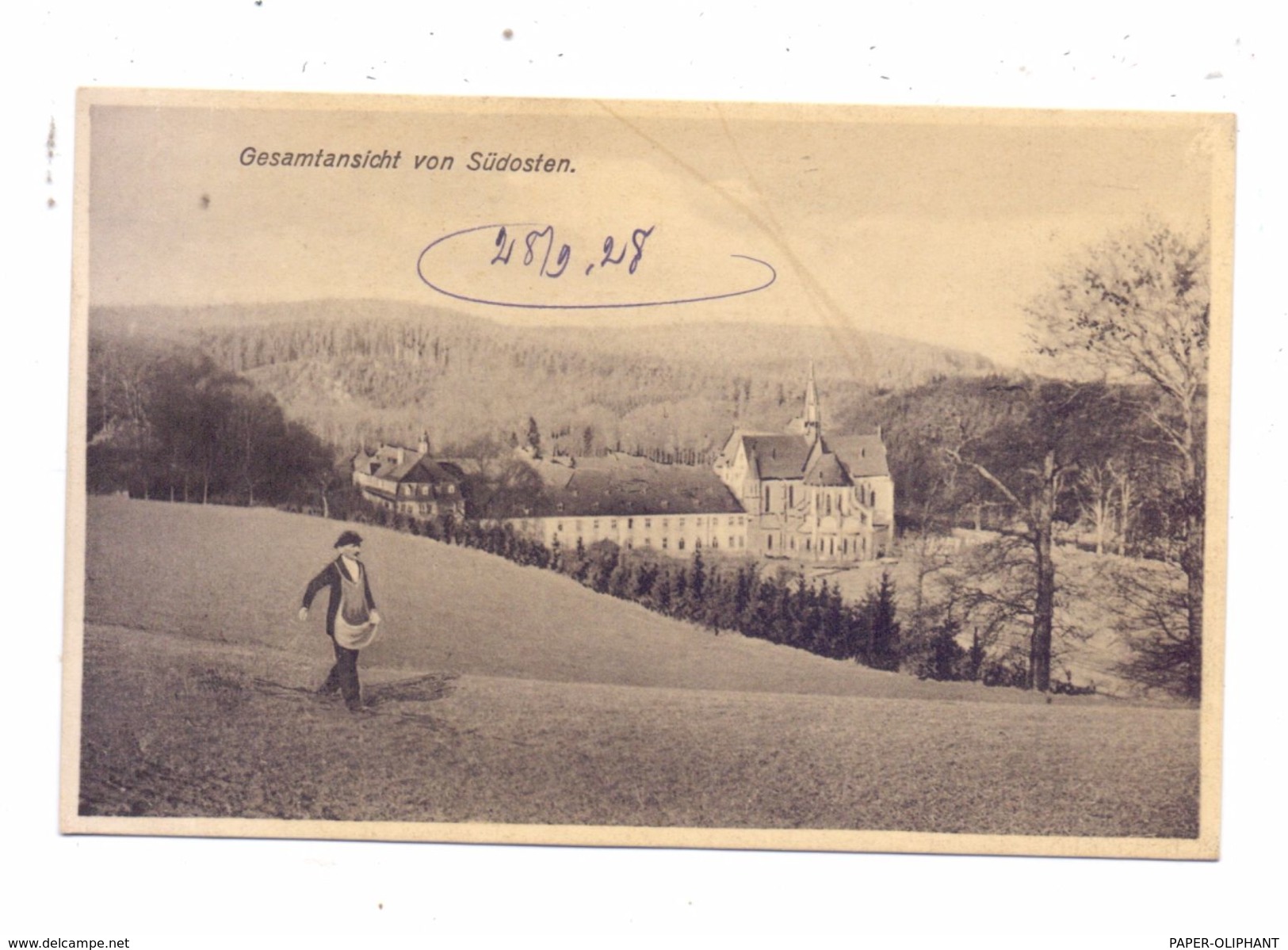 5238 HACHENBURG - MARIENSTATT, Cistercienserabtei, Ansicht Von Südosten, Sähender Bauer, 1928 - Hachenburg