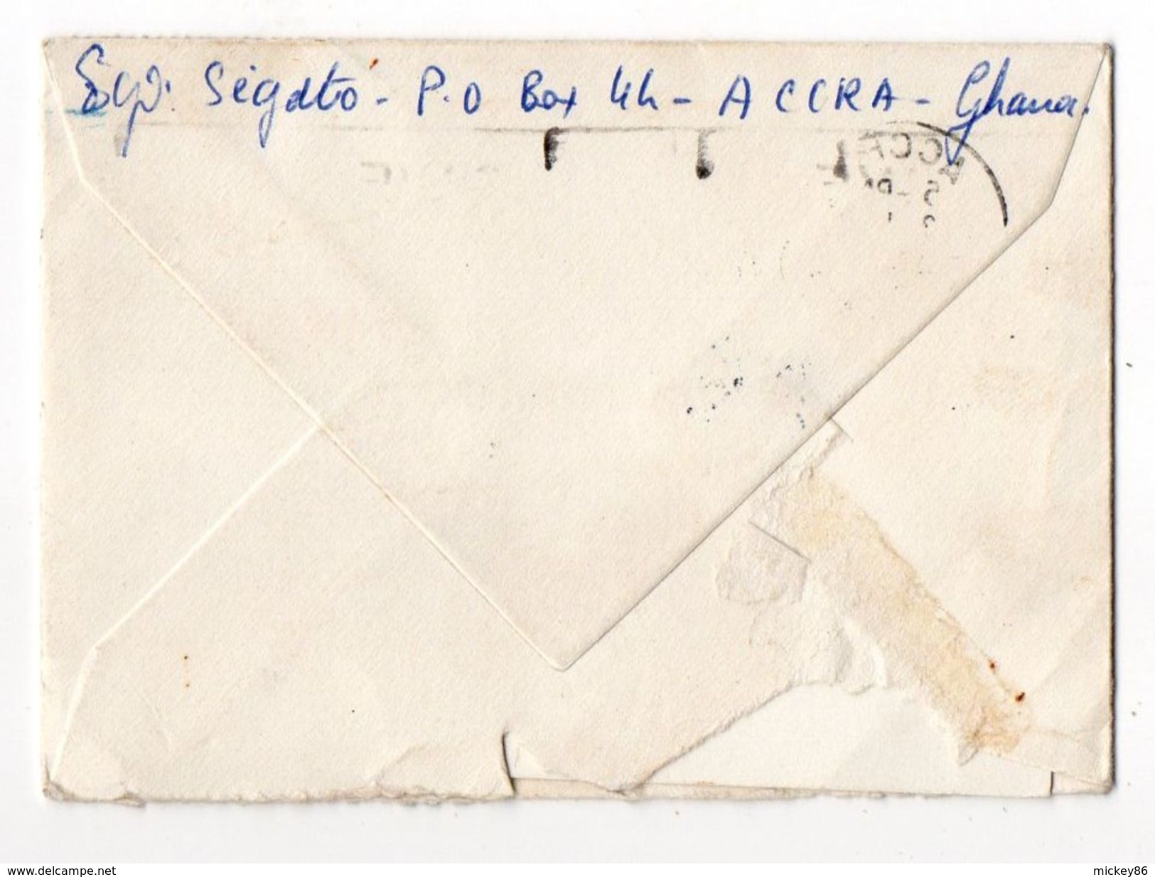 Ghana--1966--lettre De ACCRA Pour BANGUI (Répub CENTRAFRICAINE)--timbre Seul Sur Lettre--cachet - Ghana (1957-...)