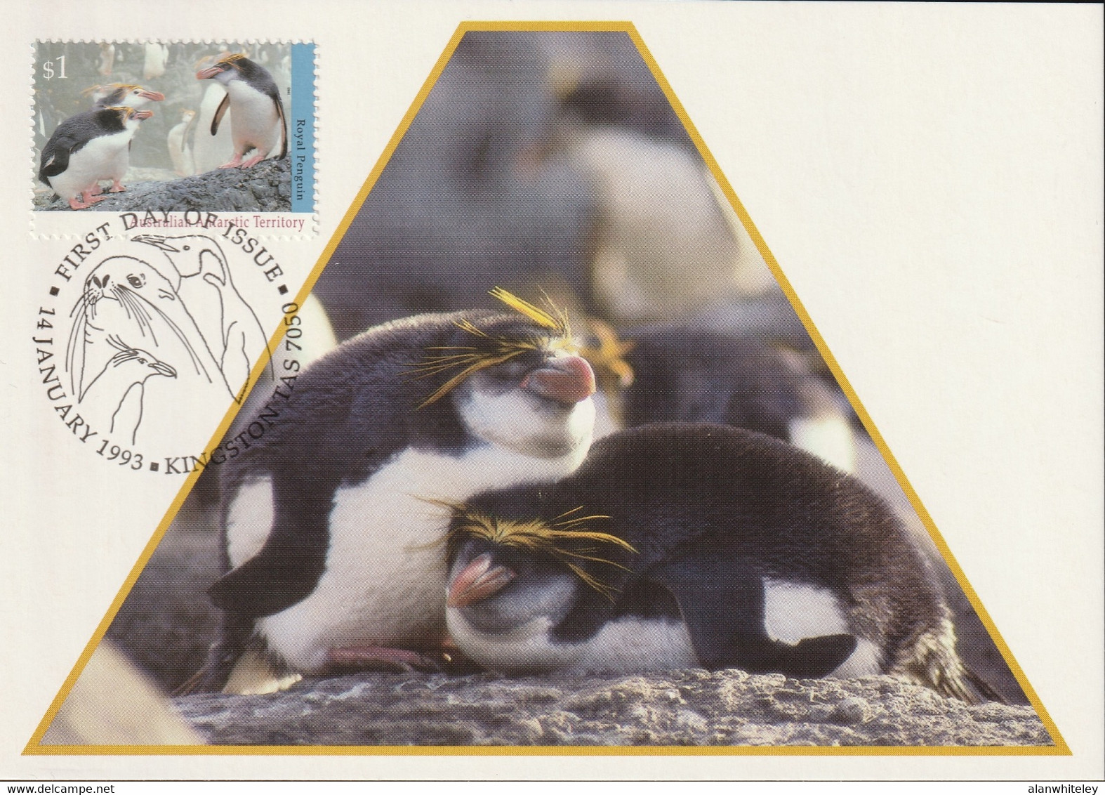 AUSTRALIAN ANTARCTIC TERRITORY 1993 Definitives/Wildlife: Set Of 3 Maximum Cards CANCELLED - Maximum Cards