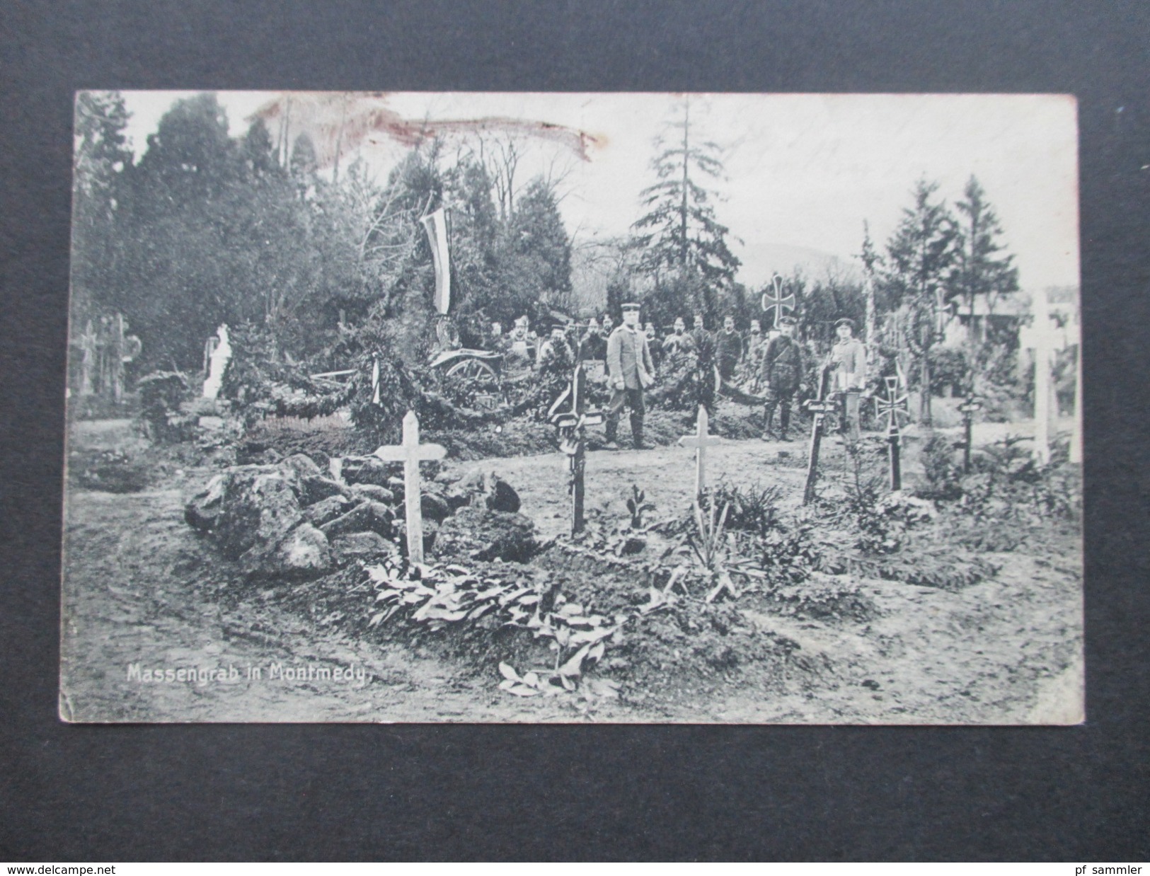 AK 1. WK 1916 Massengrab In Montmedy. Soldatenfriedhof. KD Feldpoststation Nr. 91. SB Bay Eis. Arb. Komm N2 - Soldatenfriedhöfen