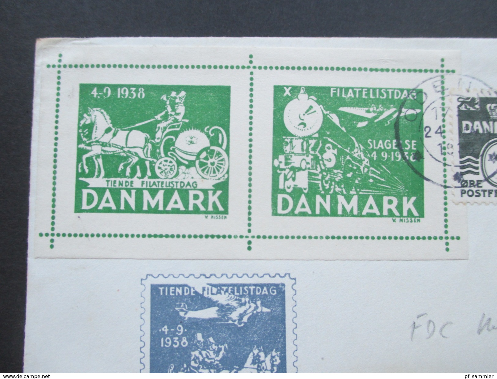 Dänemark 1938 10. Danske Filatelistdags-Udstilling. Vignetten 4.9.1938 Filatelistdag. Brief Nach Berlin Siemenstadt - Storia Postale