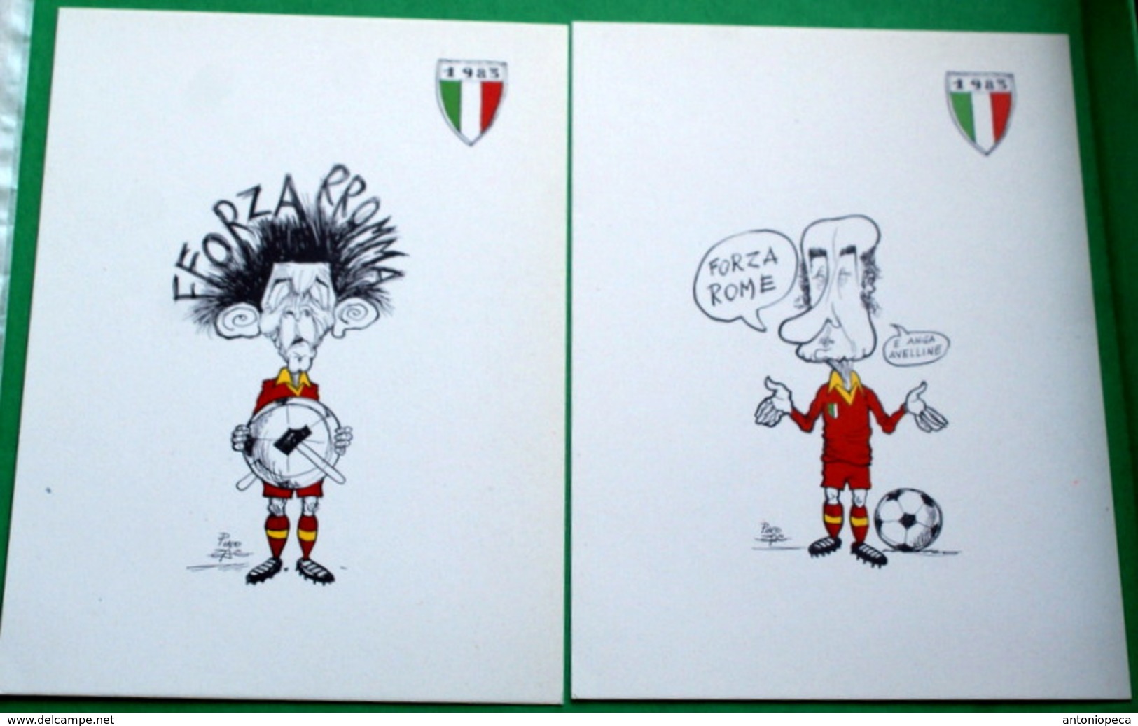 ITALIA COLLEZIONE 6 CARTOLINE UMORISTICHE AS ROMA "FORZA LUPI!" - Collections & Lots