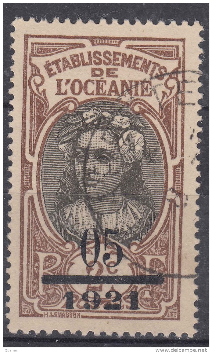 French Oceania Oceanie 1921 Yvert#44 Used - Usados