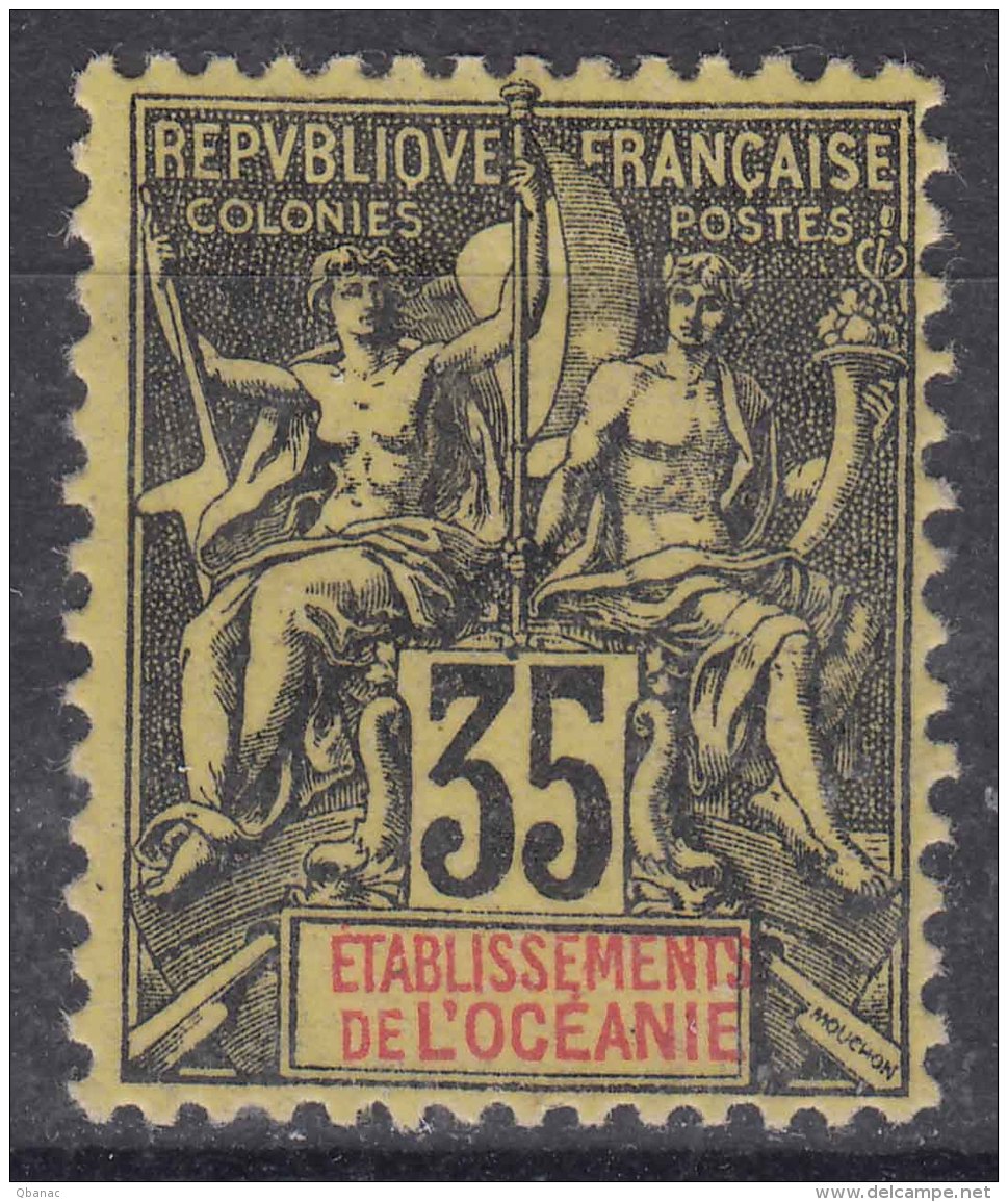 French Oceania Oceanie 1900 Yvert#18 Mint Hinged - Unused Stamps