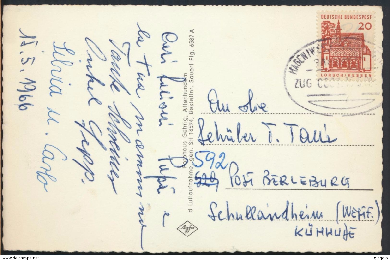 °°° 9025 - GERMANY - MISSIONSHAUS MARIA KONIGIN MIT BLICK ZUR HOHEN BRACHT - 1966 With Stamps °°° - Altri & Non Classificati