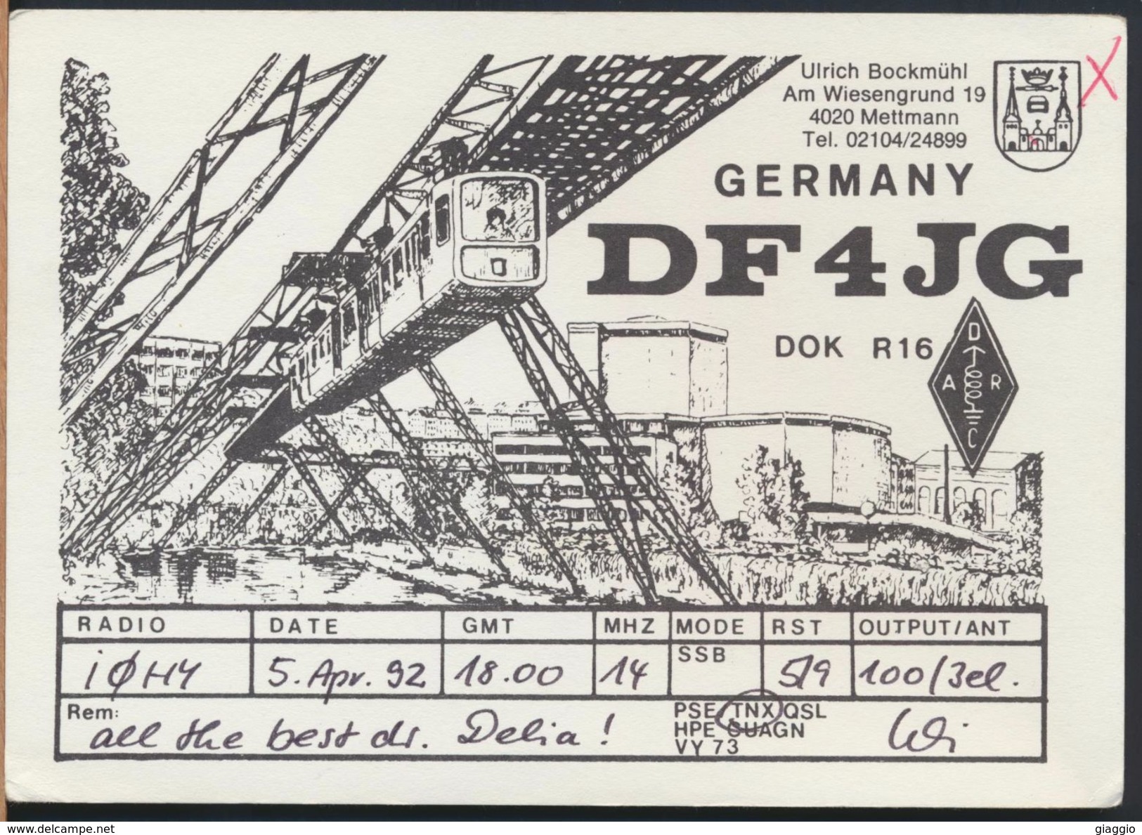 °°° 9034 - GERMANY - METTMANN - AMATEUR RADIO - 1992 °°° - Mettmann