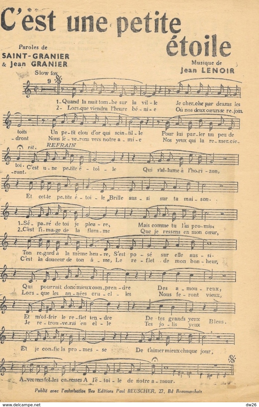 Partition 8 Chansons: J'ai Trouvé L'Amour, C'est Une Petite Etoile, Le Pêcheur De Lune, Quand Les Andouilles Voleront... - Noten & Partituren