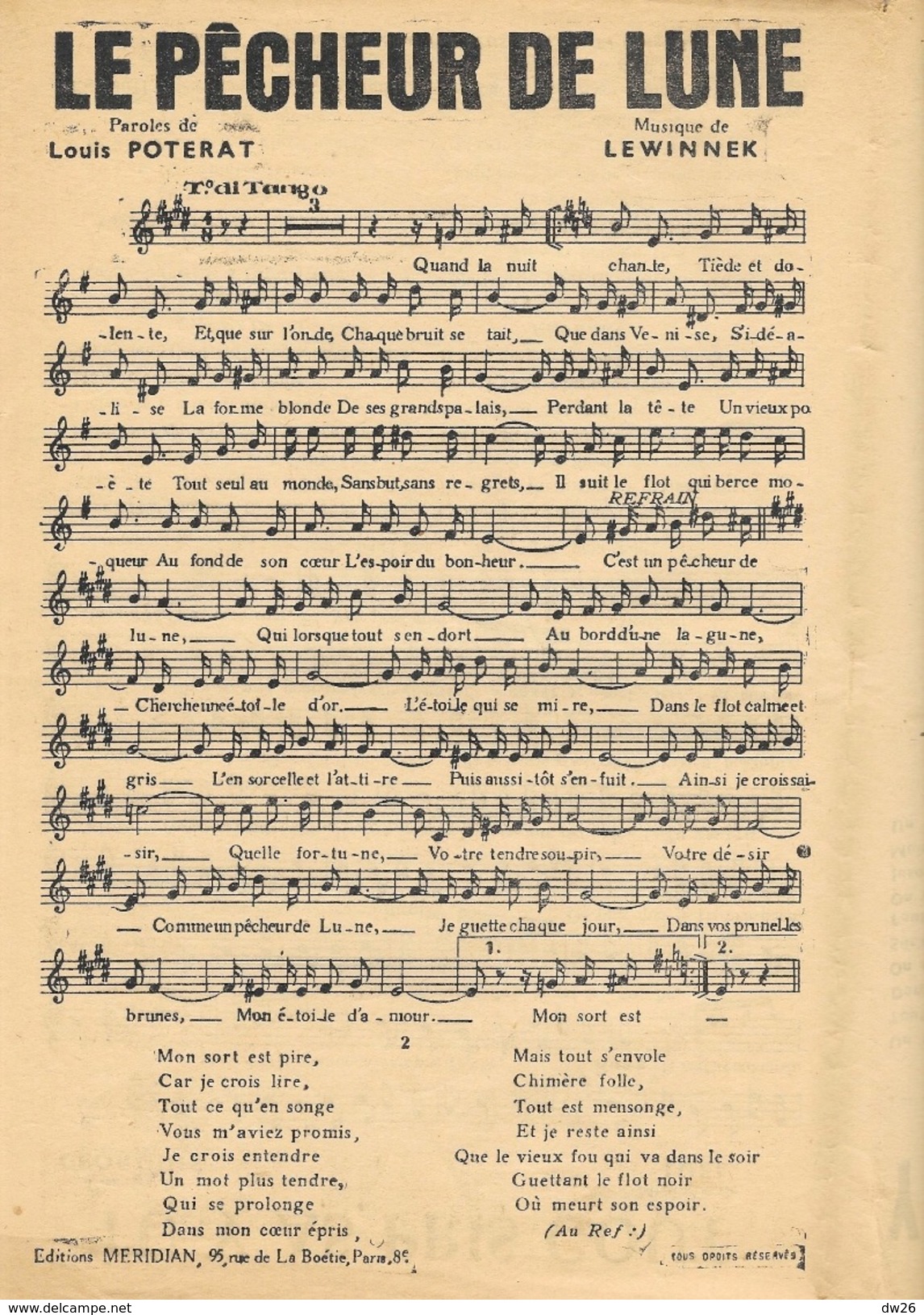 Partition 8 Chansons: J'ai Trouvé L'Amour, C'est Une Petite Etoile, Le Pêcheur De Lune, Quand Les Andouilles Voleront... - Noten & Partituren