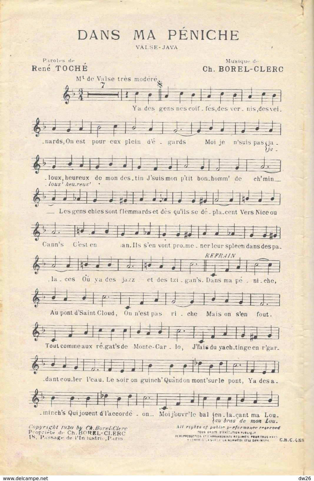 Partition: L'Hilarité Céleste: La-Haut! (Opérette) Chanté Par Dranem - Paroles D'Albert Willemetz, Musique Maurice Yvain - Partitions Musicales Anciennes