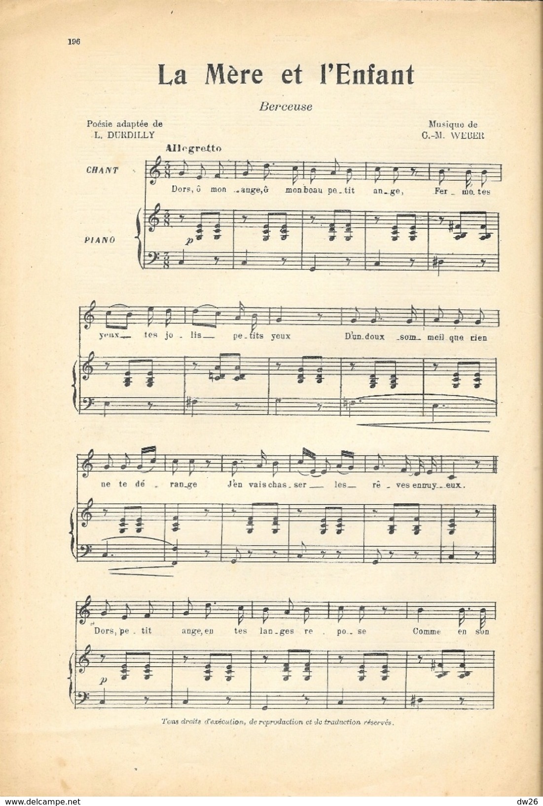 Journal De Musique N° 51 (Piano Et Chant) Avec Partitions: Rondel, La Mère Et L'Enfant (Berceuse), Liaison Dangereuse - Autres & Non Classés