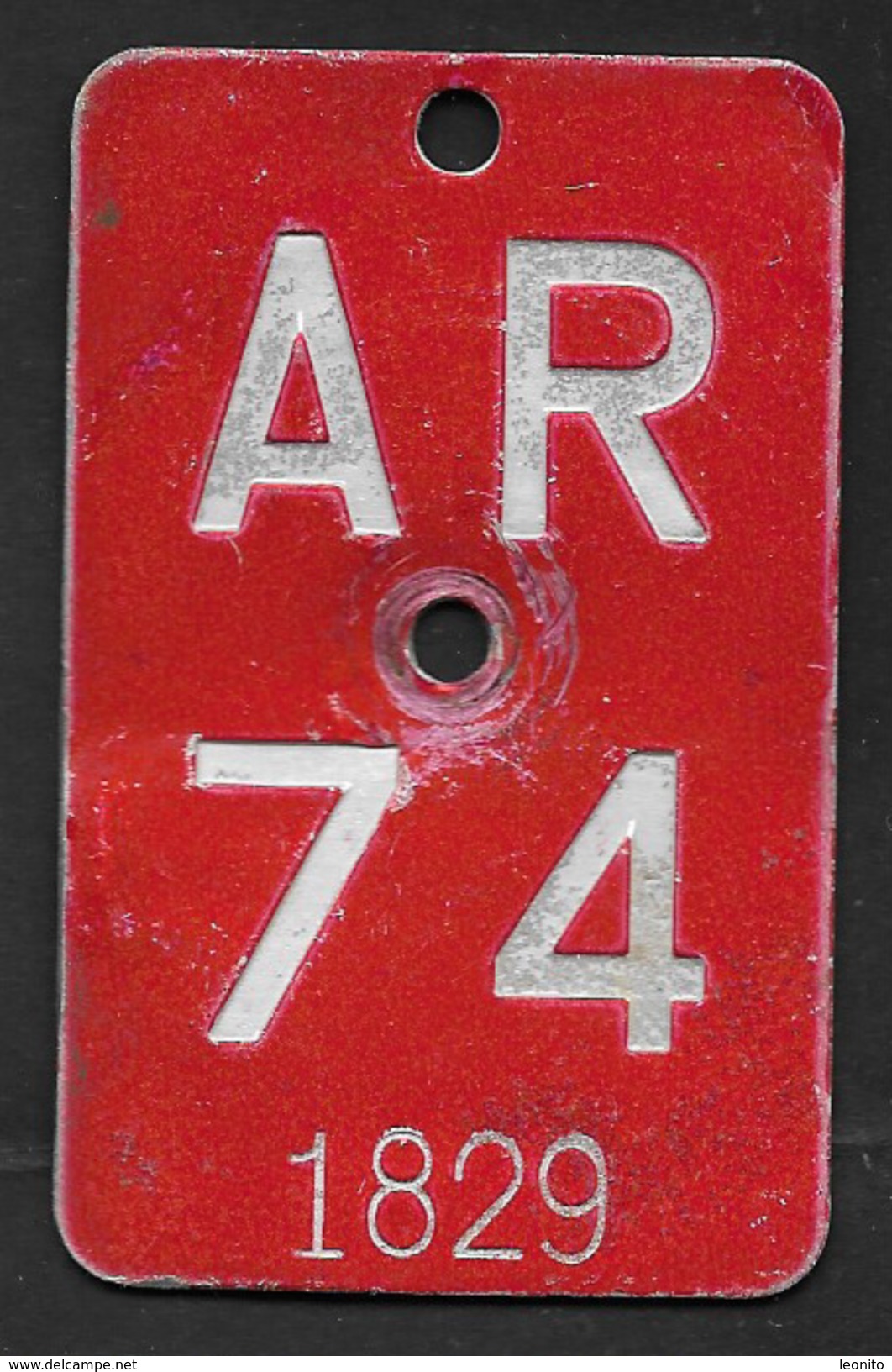 Velonummer Appenzell Ausserrhoden AR 74 - Plaques D'immatriculation