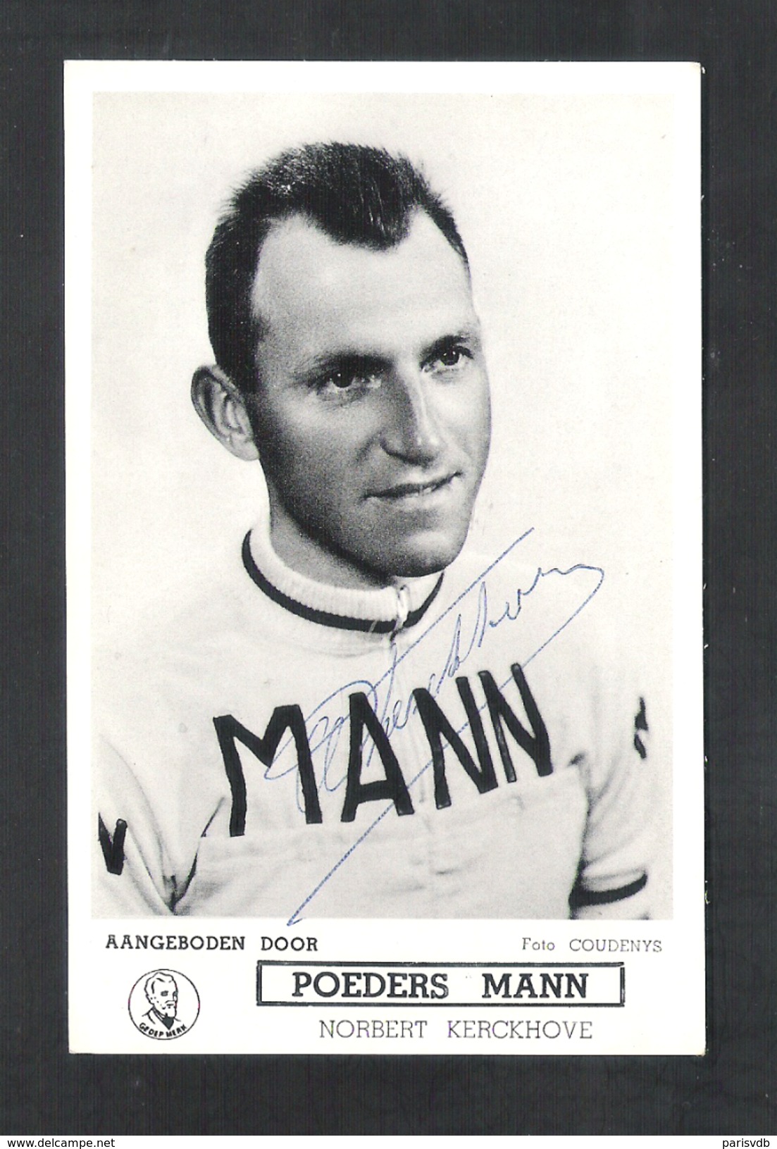 WIELRENNER - CYCLISTE - COUREUR  NORBERT KERCKHOVE- POEDERS MANN -  POSTKAART + HANDTEKENING  (8633) - Cyclisme