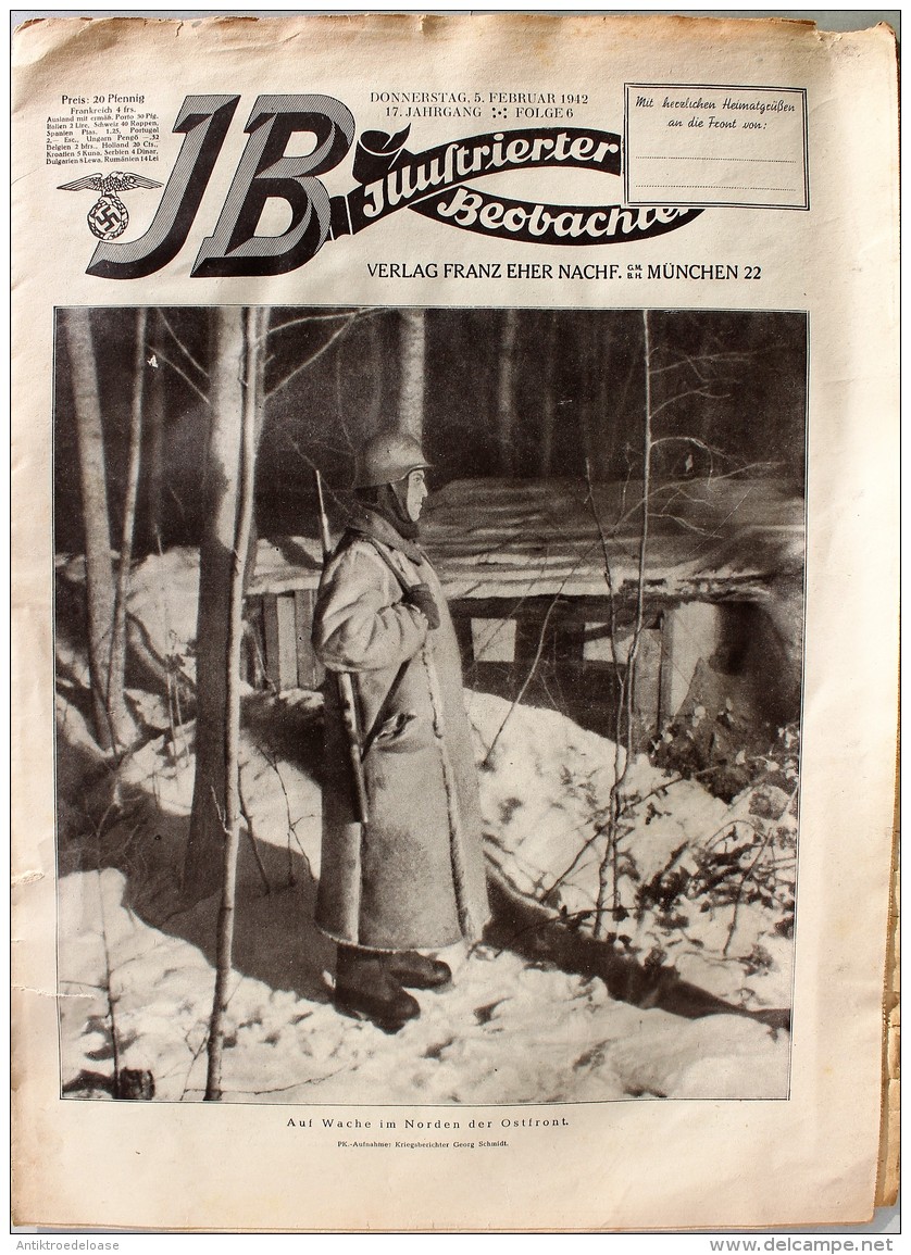 Illustrierter Beobachter 1942 Nr.6 Auf Wache Im Norden Der Ostfront - Duits