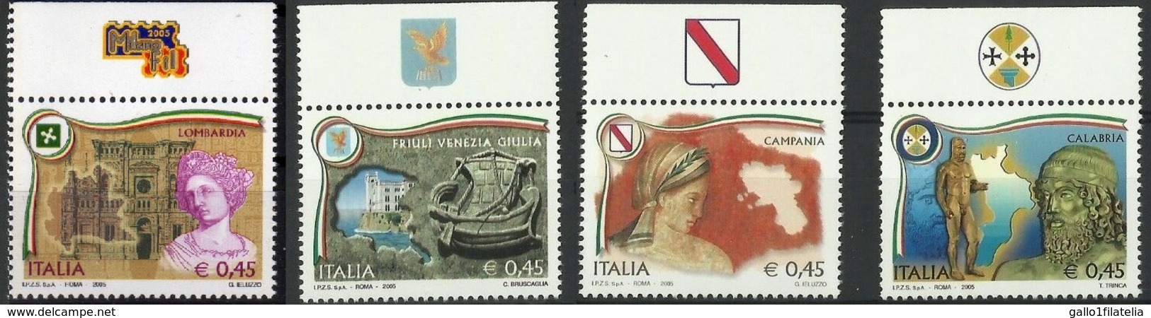 2005 - ITALIA / ITALY - LE REGIONI D'ITALIA CON APPENDICE / ITALIAN REGIONS WITH TABS. MNH - 2001-10:  Nuovi