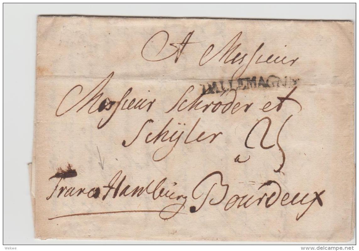 DK-V012 /  DÄNEMARK  - Odense 1790, Franco Hamburg Nach Bordeaux Mit Vollem Textinhalt. - ...-1851 Vorphilatelie