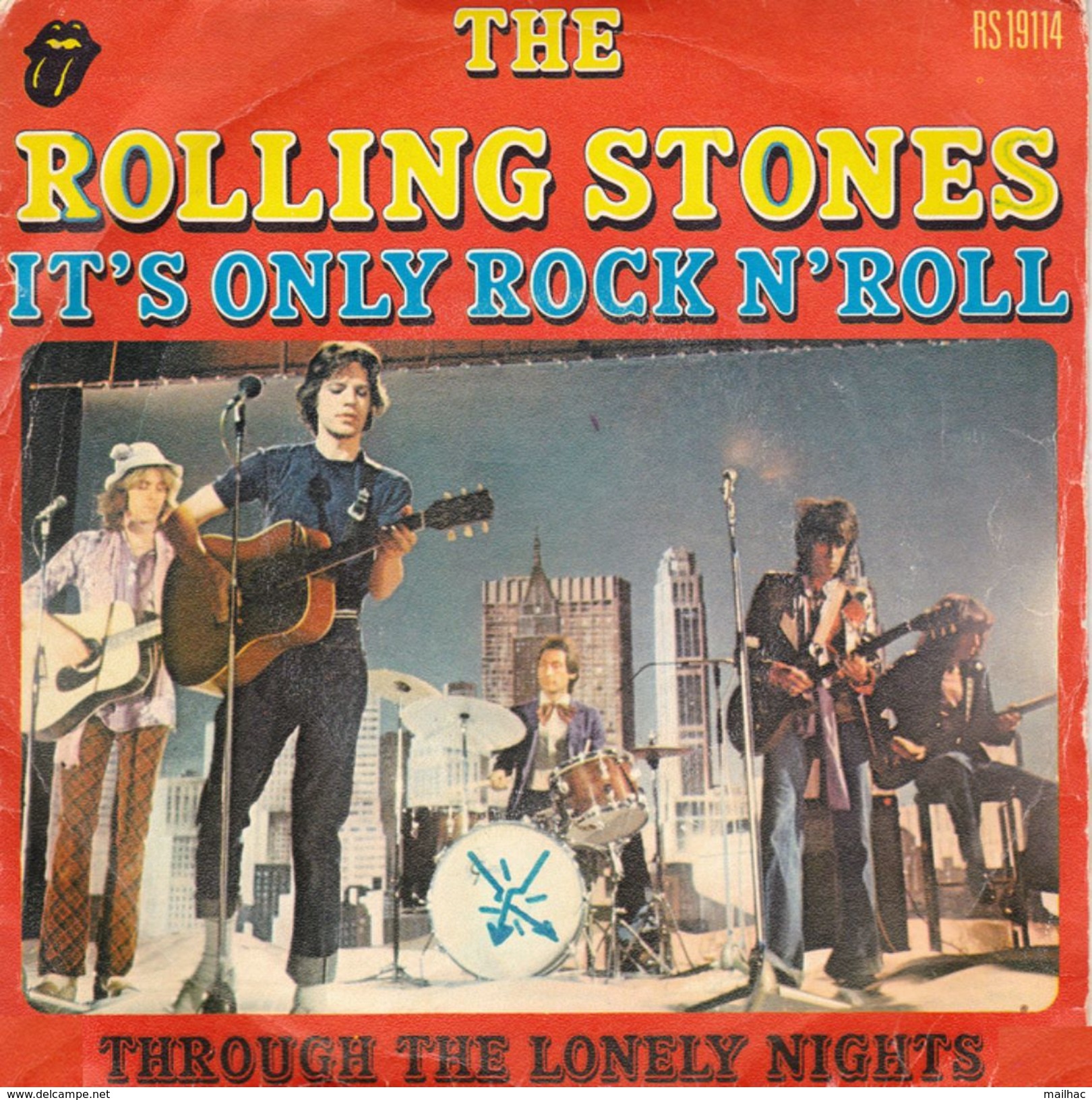 45T - THE ROLLING STONES - IT'S ONLY ROCK N'ROLL - Rock