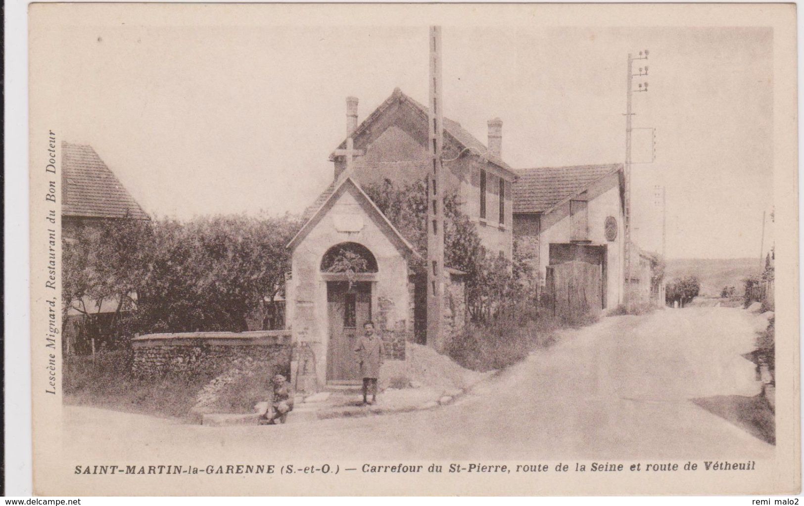 CARTE POSTALE   SAINT MARTIN La GARENNE 78  Carrefour Du St Pierre,route De La Seine Et Route De Vetheuil - Autres & Non Classés