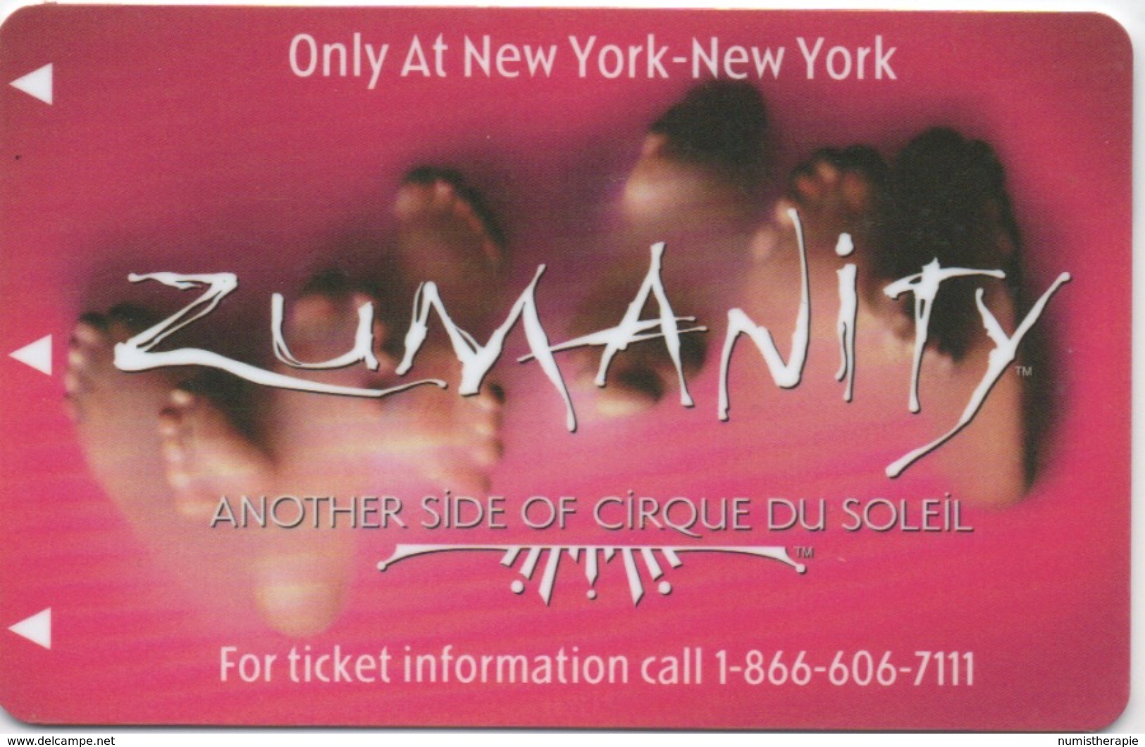 Carte Clé Hôtel & Casino : New York New York Las Vegas : Zumanity Cirque De Soleil - Hotelkarten