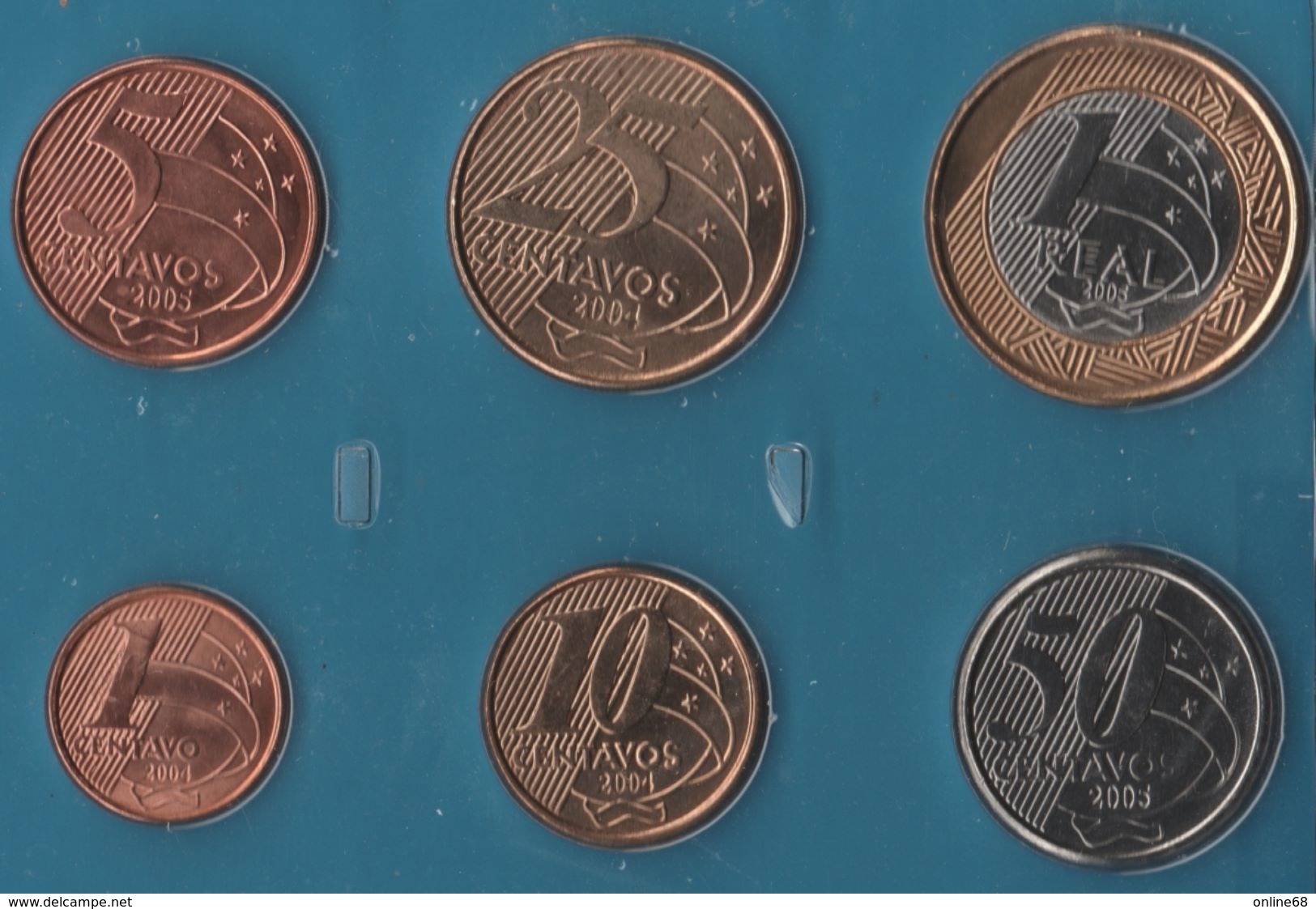 BRASIL COIN SET 6 MONNAIES: 5 CENTAVOS - 1 REAL 2004 - 2005 BANCO CENTRAL - Brésil