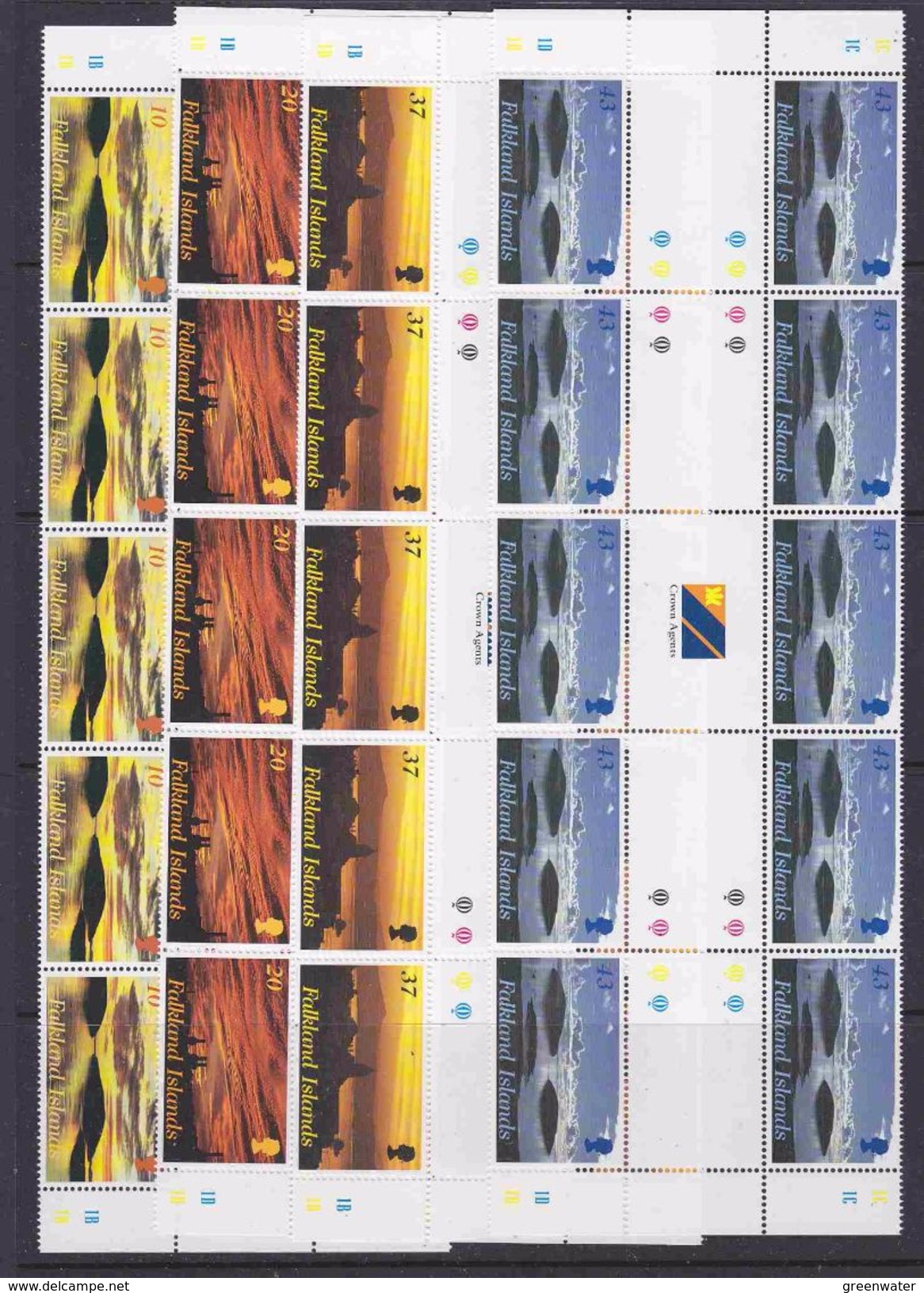 Falkland Islands 2001 Sunrise & Sunset 4v  5x Gutter ** Mnh (F6717) - Falklandinseln