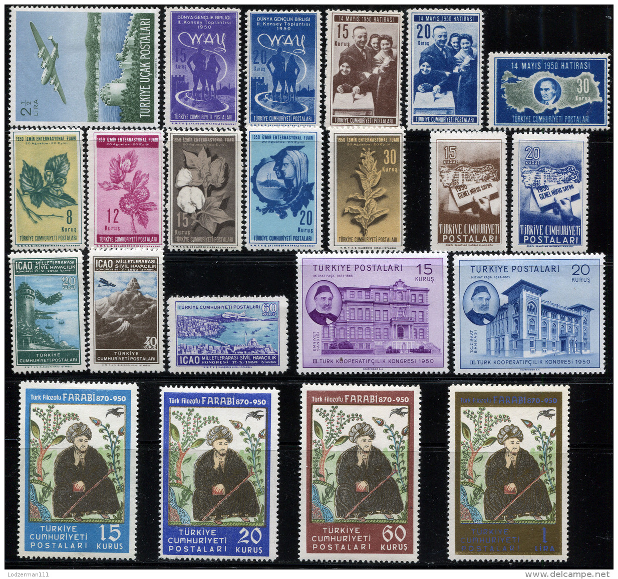 TURKEY 1950 - Mi.1248-1265  MNH (postfrisch) And 1265-1269 MH All Perfect (VF) - Unused Stamps
