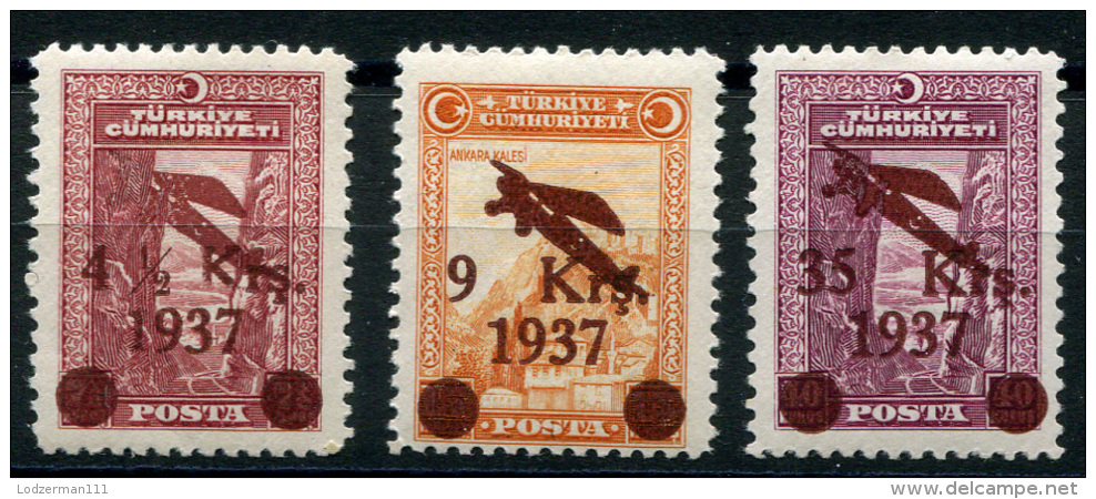 TURKEY 1937 - Mi.1016-1018 (Yv.YA6-8, Sc.C6-8) 2MNH-1MLH (VF) - Airmail